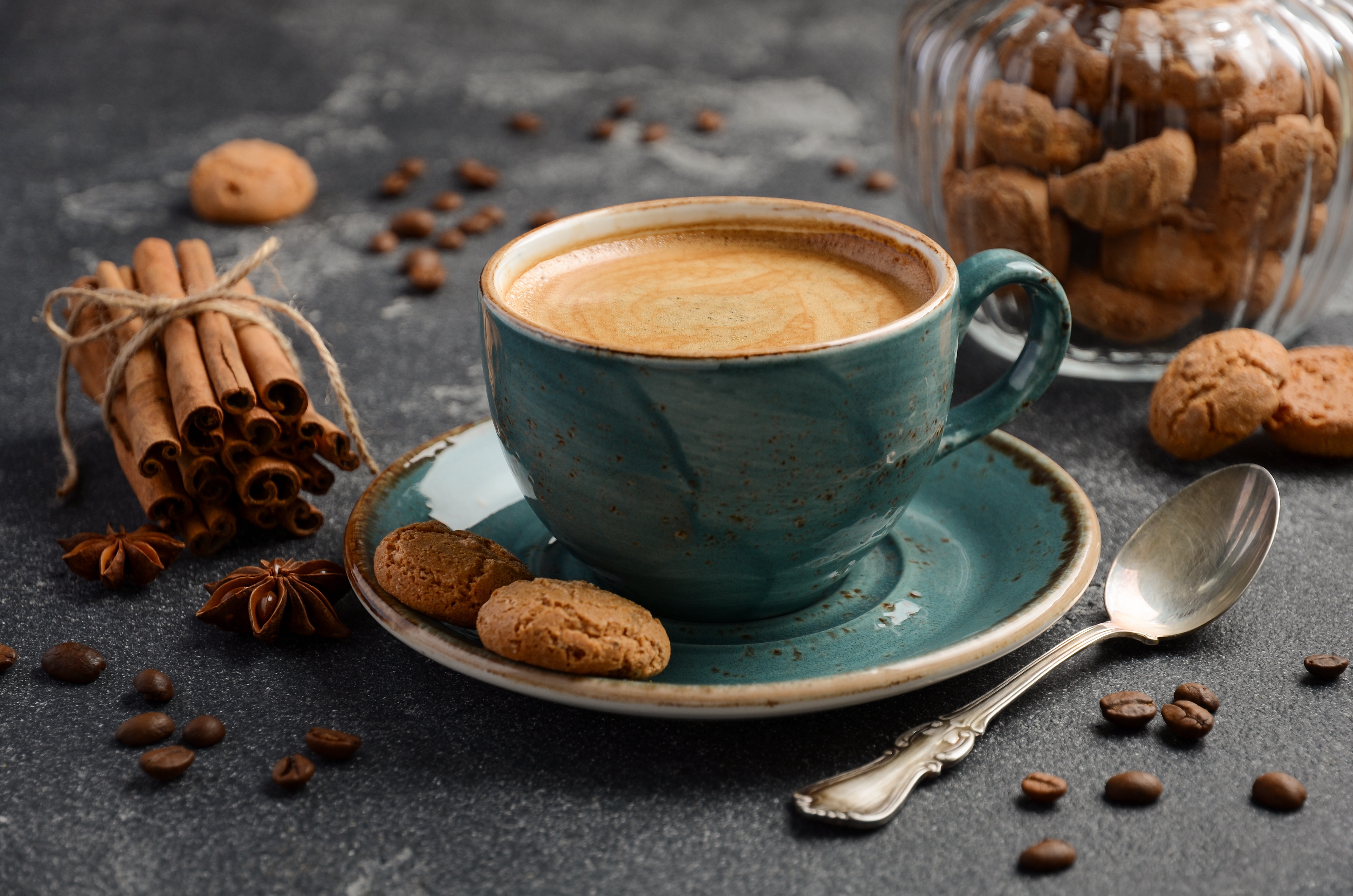 Free download wallpaper Food, Coffee, Still Life, Cinnamon, Cup, Drink, Cookie on your PC desktop