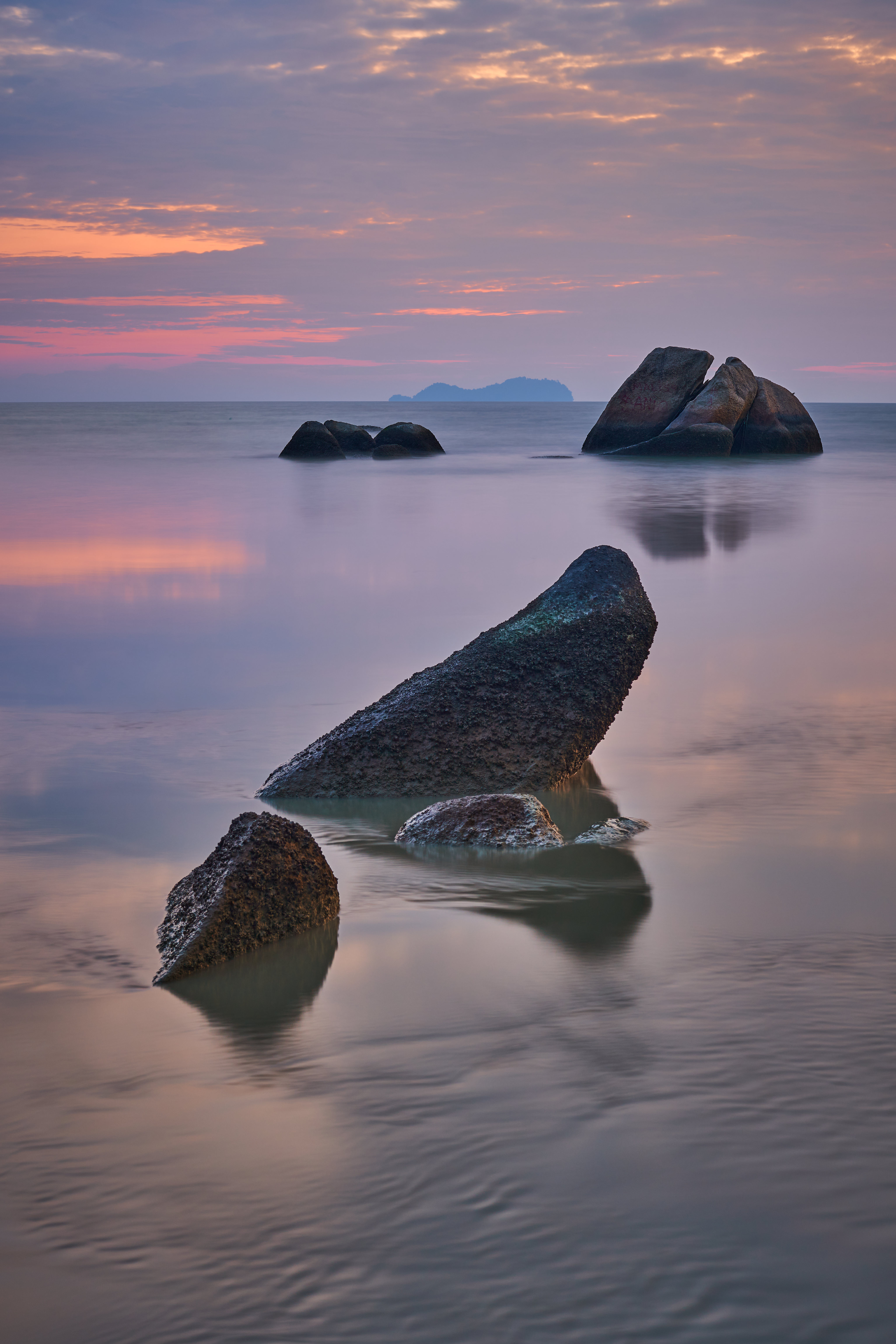 Download mobile wallpaper Rocks, Stones, Sky, Nature, Horizon, Sea for free.