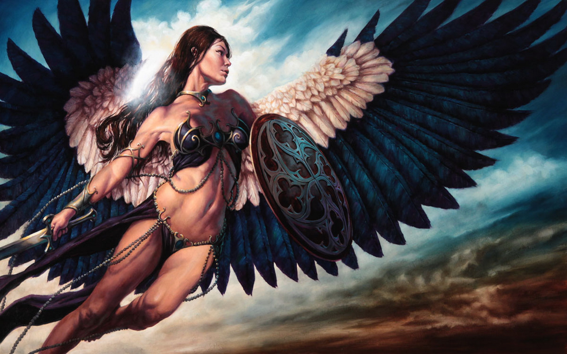 Free download wallpaper Fantasy, Angel Warrior on your PC desktop