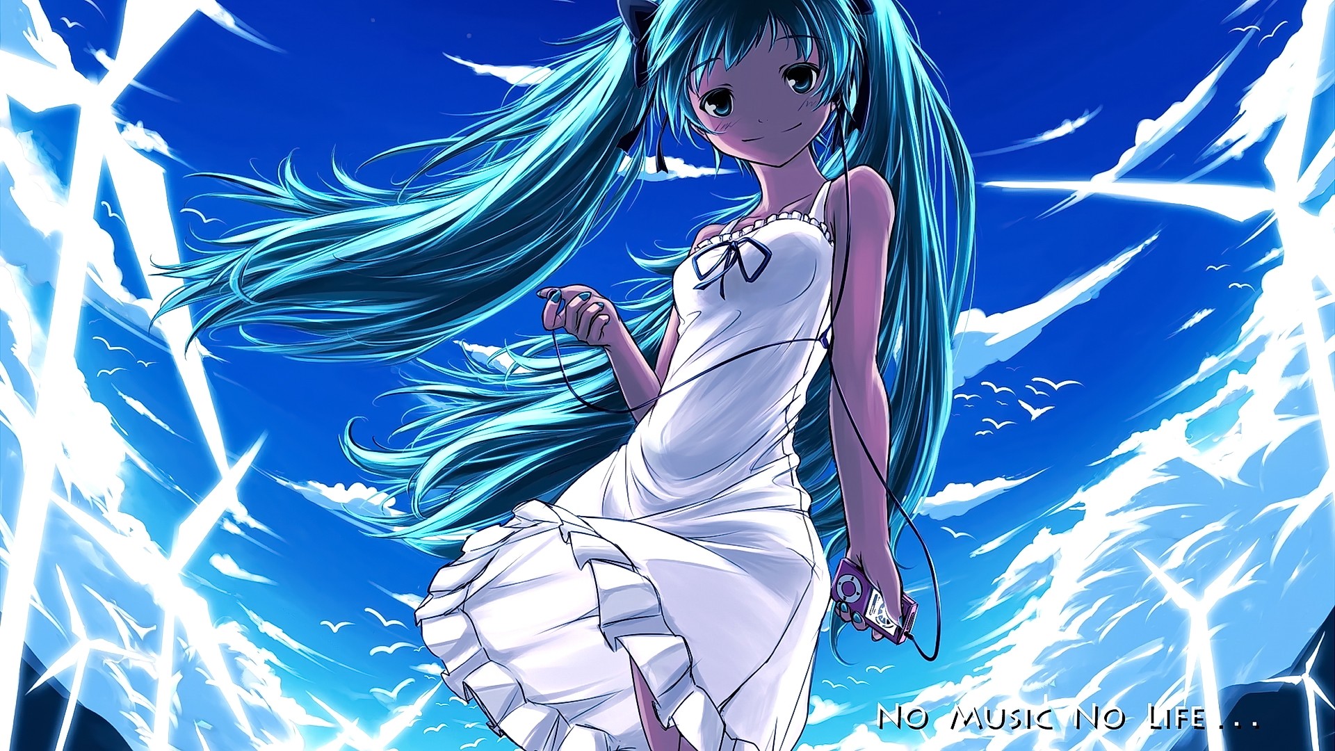 Download mobile wallpaper Anime, Headphones, Vocaloid, Long Hair for free.