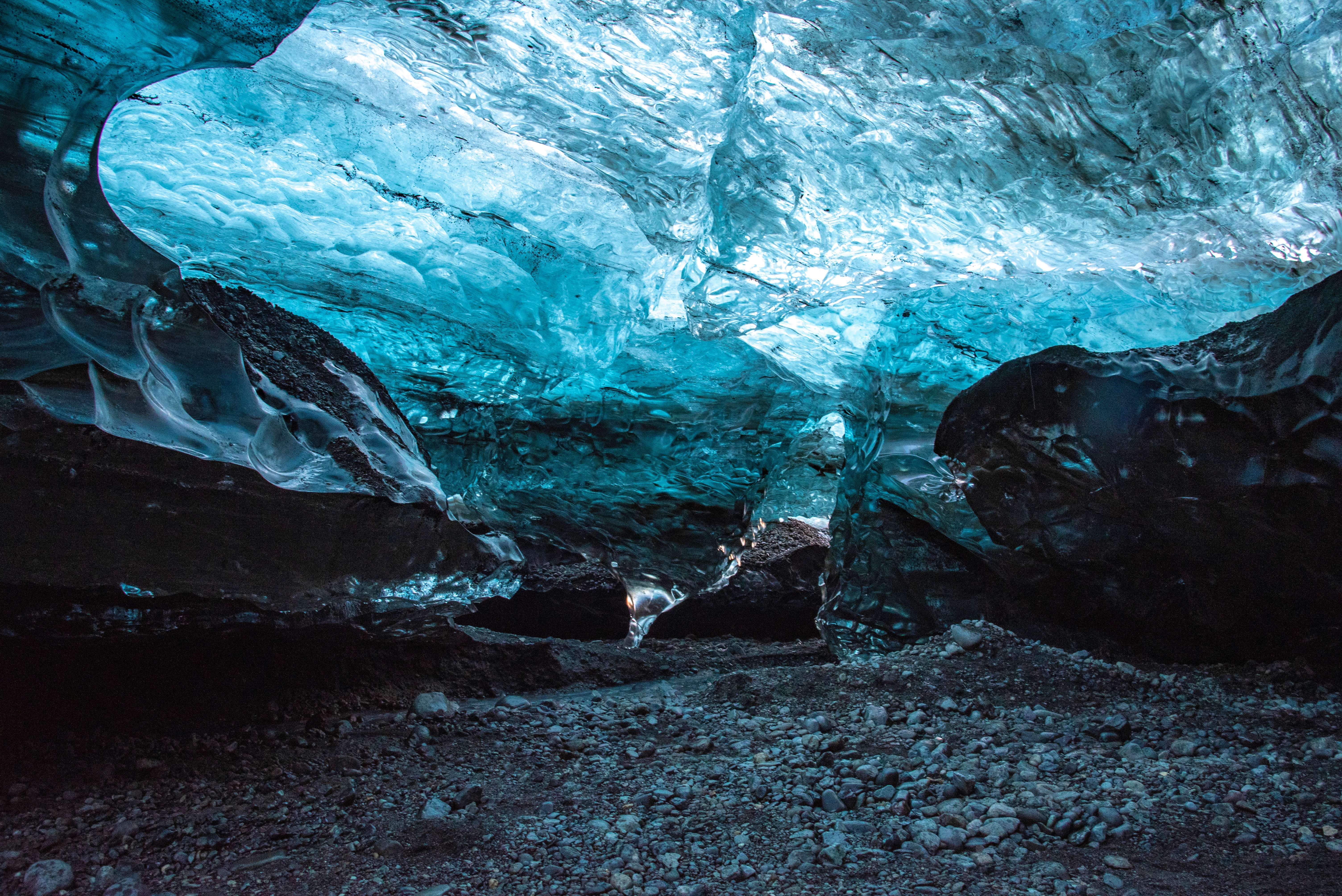 Download mobile wallpaper Ice Floes, Stones, Ice, Cave, Nature for free.