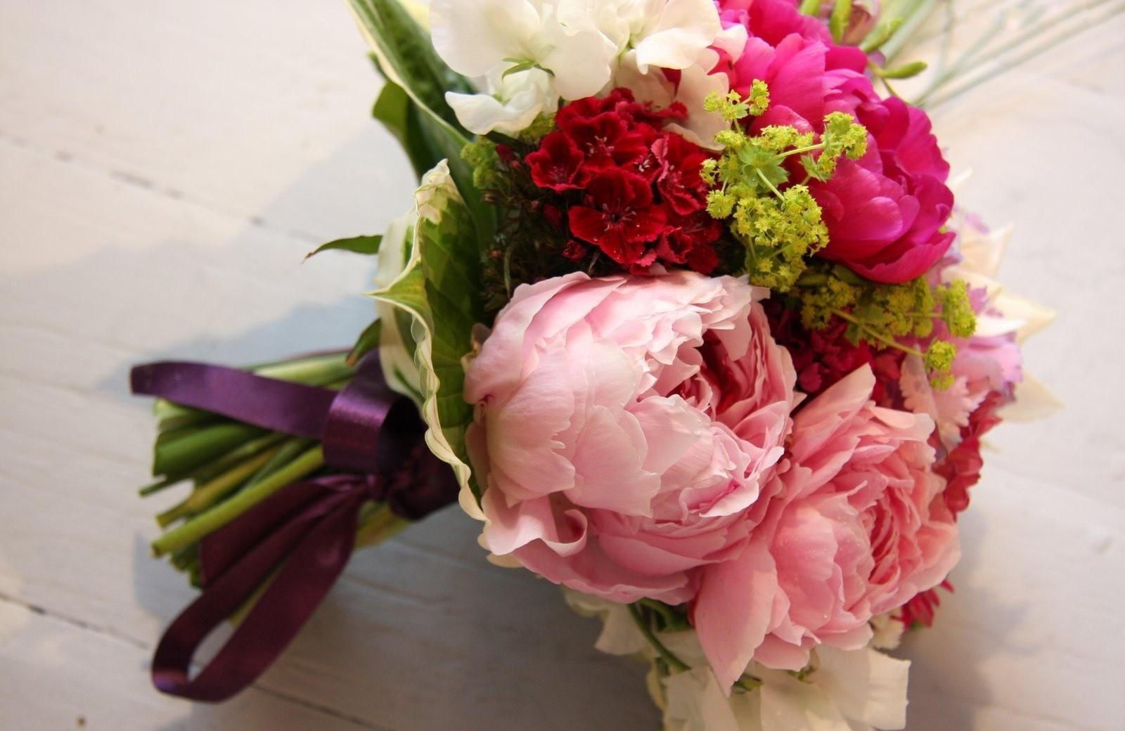 flowers, peonies, bouquet, freesia download HD wallpaper