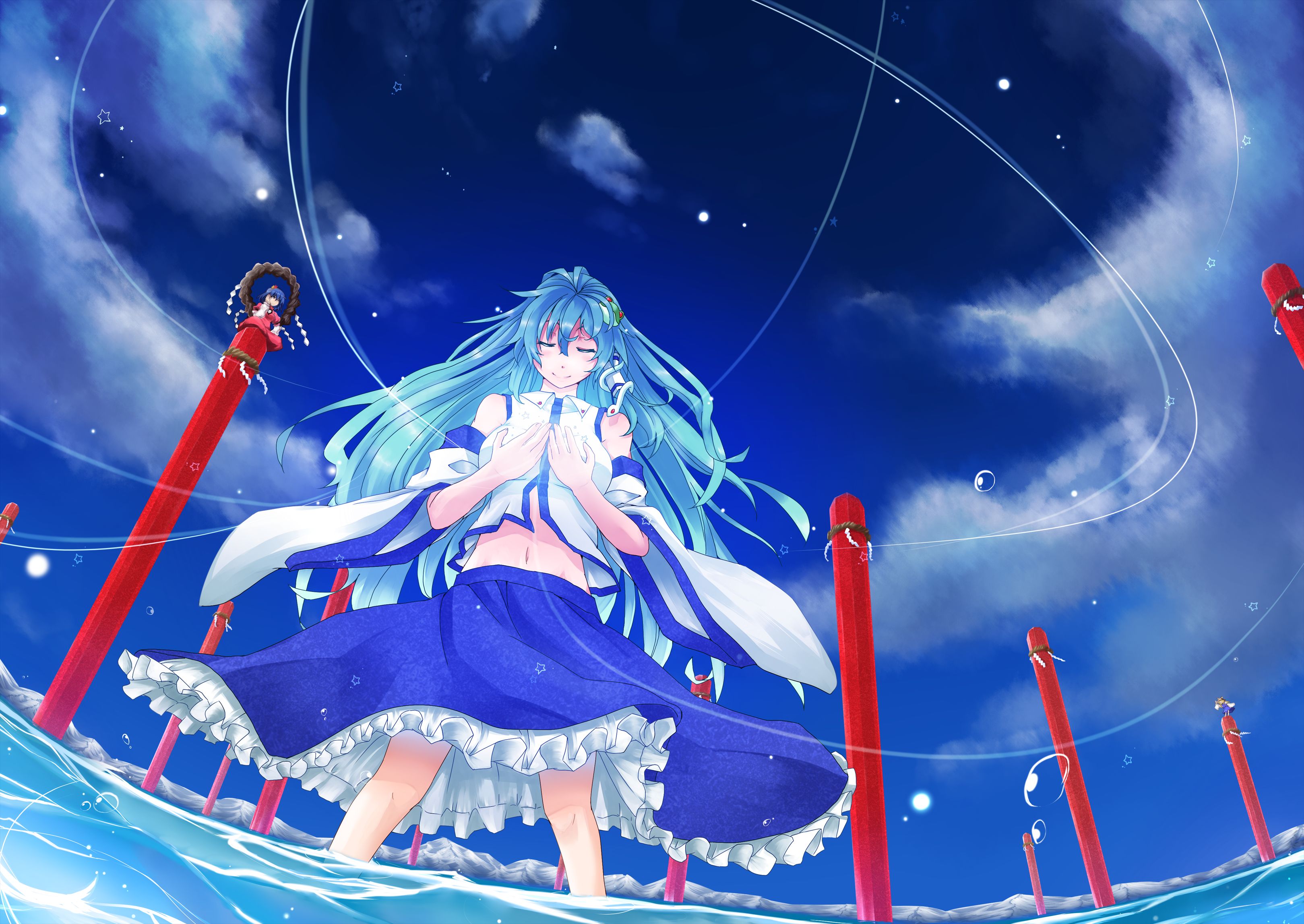 Laden Sie das Animes, Tuhu, Sanae Kochiya, Kanako Yasaka-Bild kostenlos auf Ihren PC-Desktop herunter