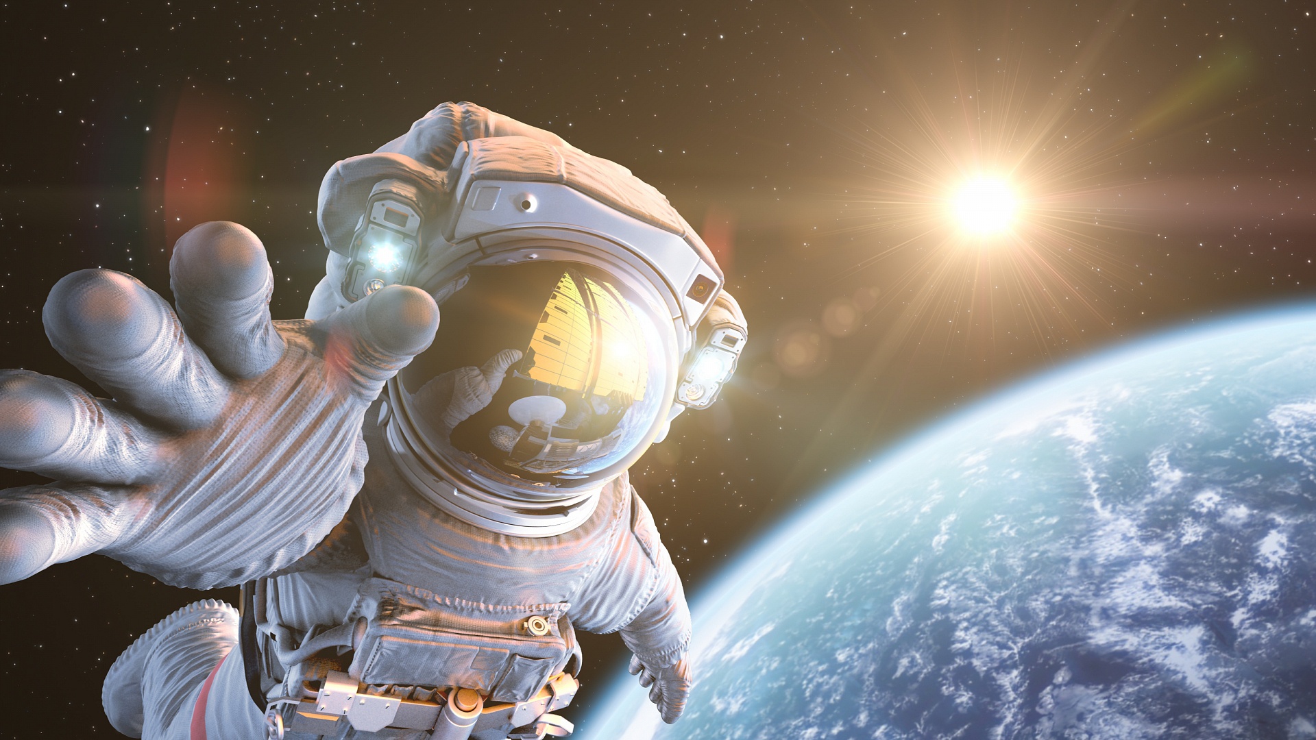 Скачати мобільні шпалери Планета, Космонавт, Наукова Фантастика безкоштовно.