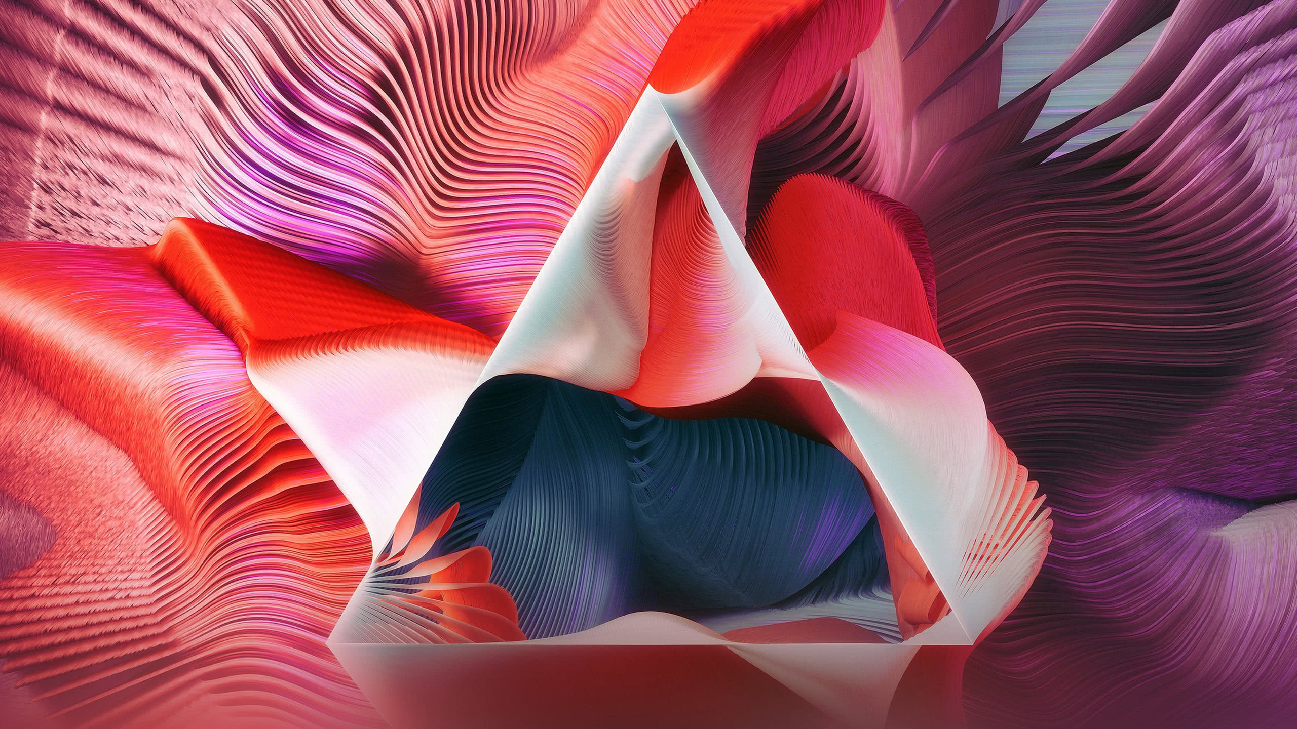 Download mobile wallpaper Abstract, 3D, Colorful, Spiral, Wave, Triangle, Swirl for free.