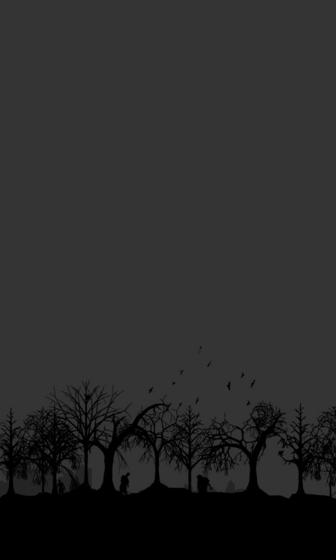 Download mobile wallpaper Dark, Forest, Tree, Minimalist for free.