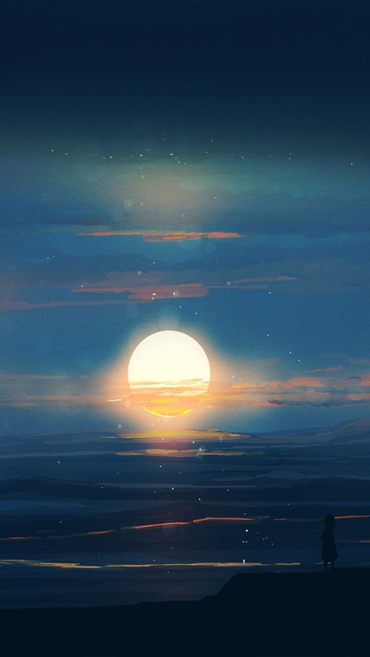 Download mobile wallpaper Anime, Sunset, Cloud for free.