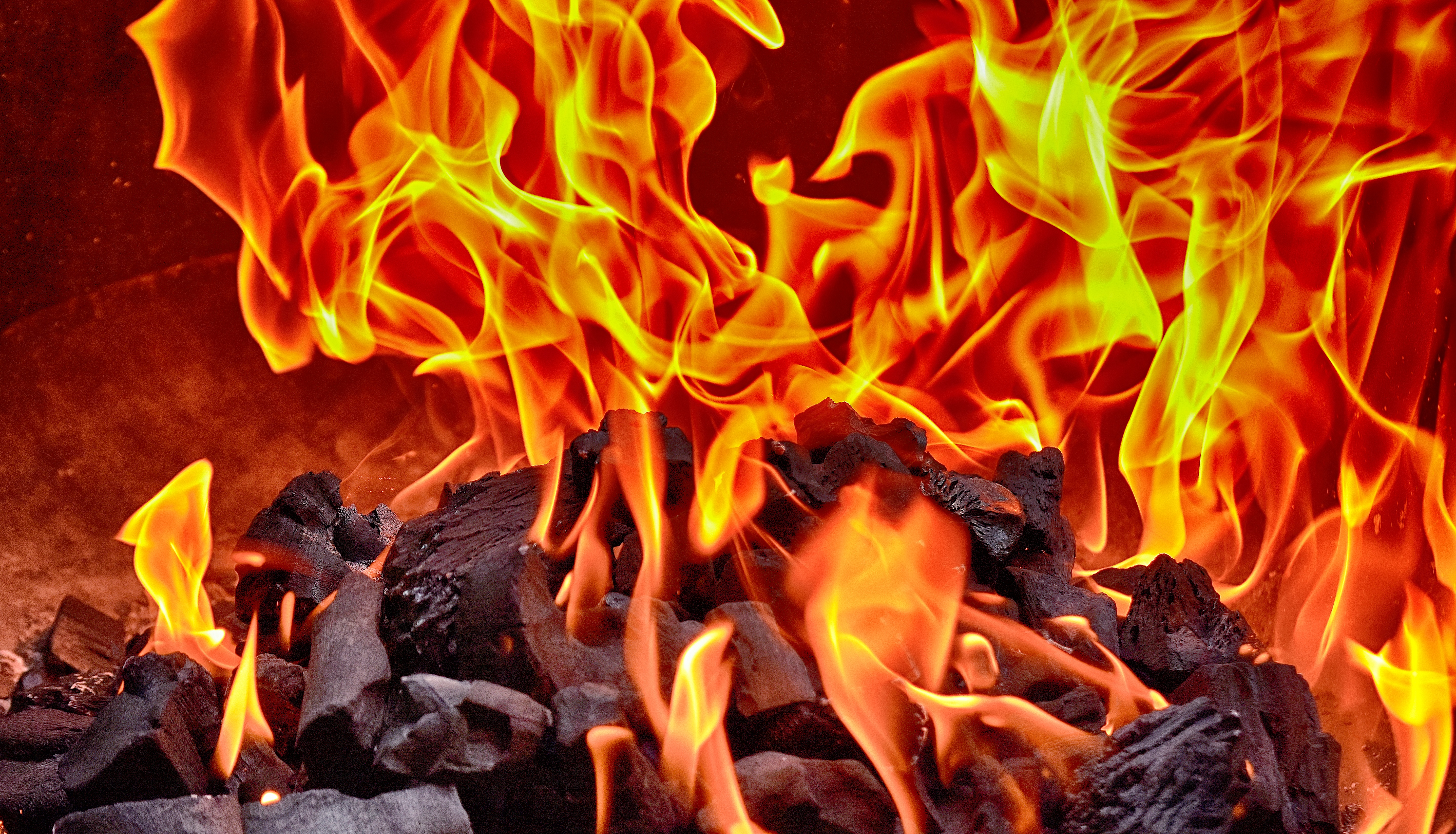 bonfire, fire, coals, flame, miscellanea, miscellaneous HD wallpaper