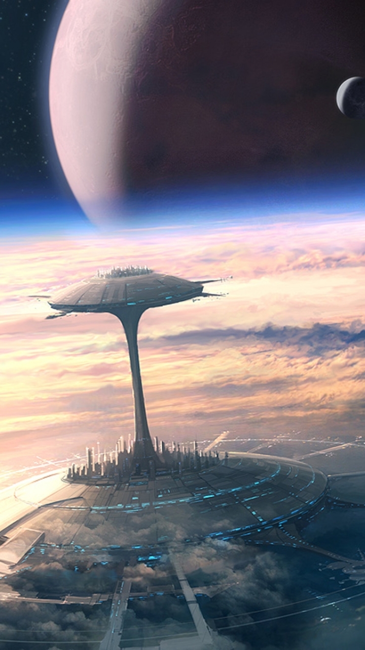 Download mobile wallpaper City, Space, Sci Fi, Futuristic City for free.