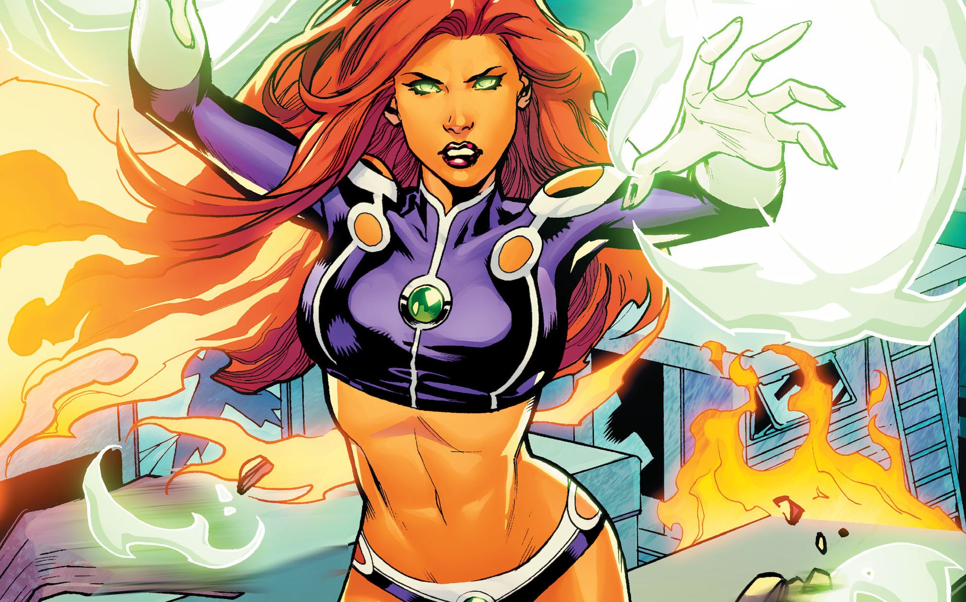 Download mobile wallpaper Comics, Red Hair, Dc Comics, Starfire (Dc Comics), Starfire, Teen Titans, Koriand'r for free.