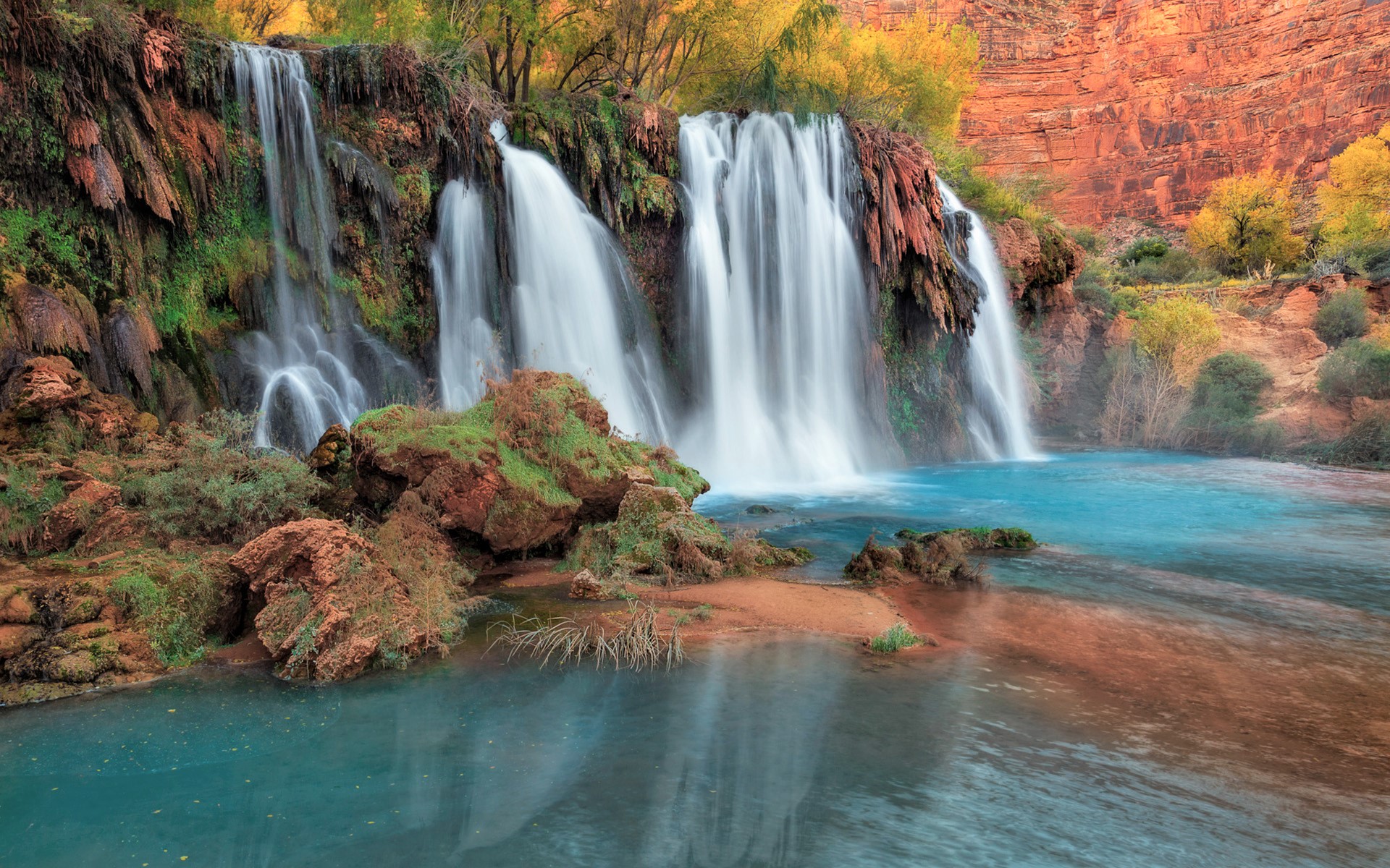 Handy-Wallpaper Wasserfälle, Wasserfall, Arizona, Erde/natur, Havasu Fälle kostenlos herunterladen.