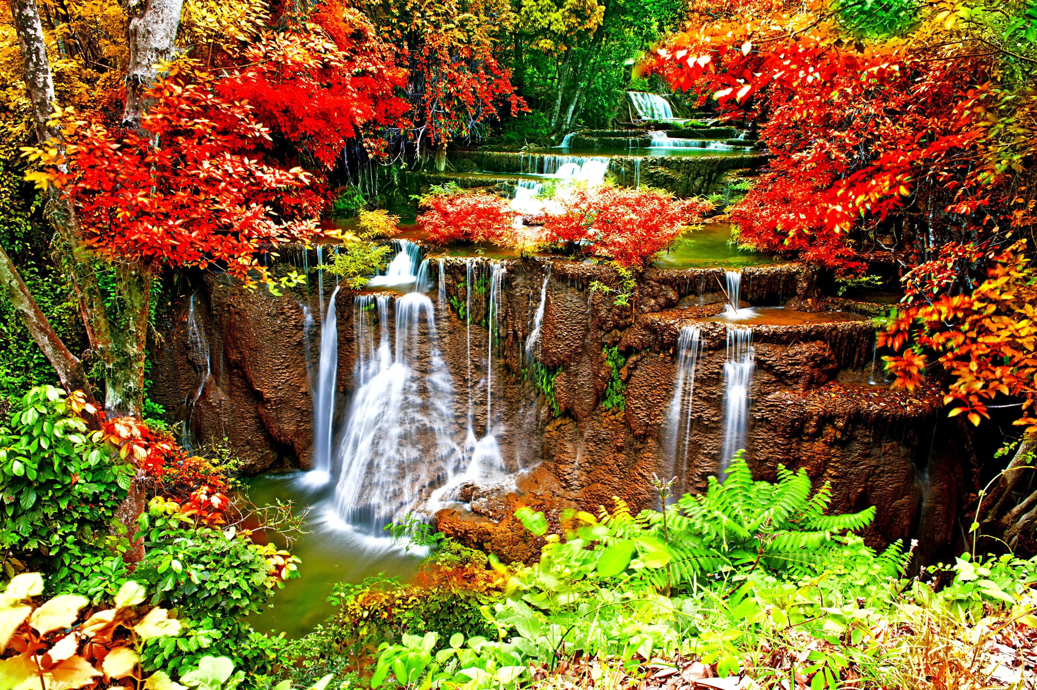 fall, waterfall, waterfalls, earth Free Background