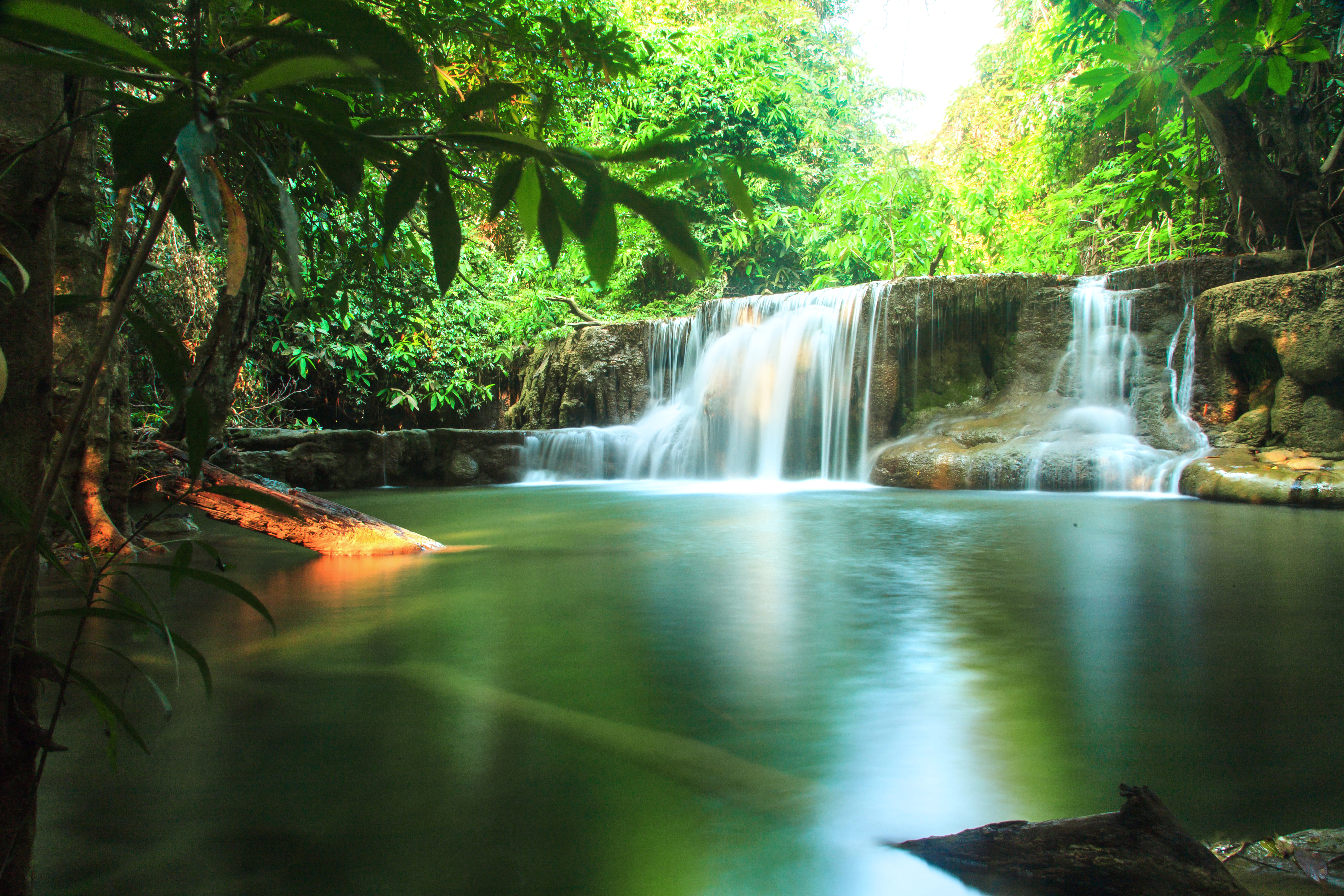 earth, waterfall, creek, nature, sunny, thailand, tropical, waterfalls