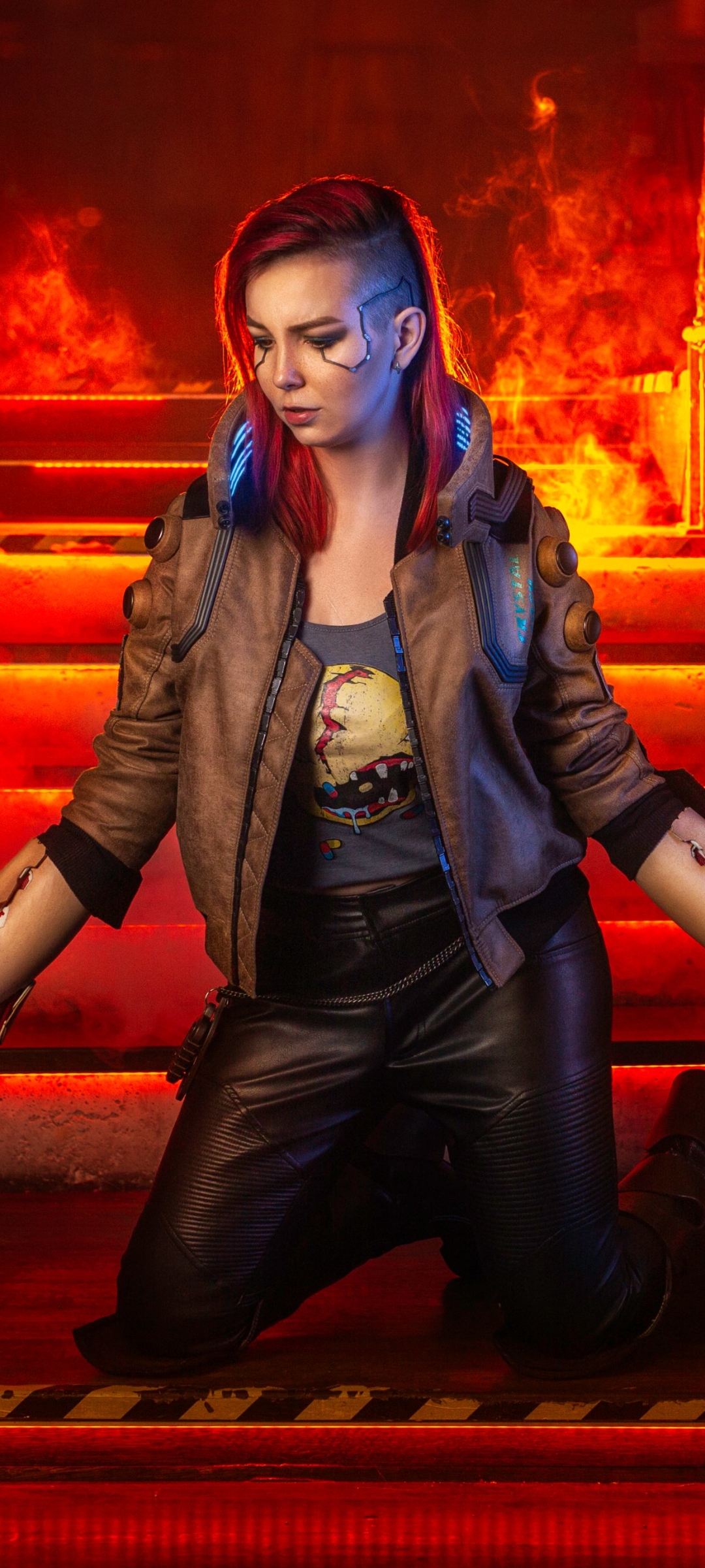 Download mobile wallpaper Cyberpunk, Women, Red Hair, Cosplay, Cyberpunk 2077 for free.