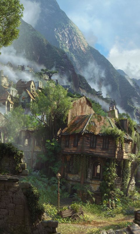 Téléchargez des papiers peints mobile Ville, Montagne, Ruine, Jeux Vidéo, Inexploré, Uncharted 4: A Thief's End gratuitement.
