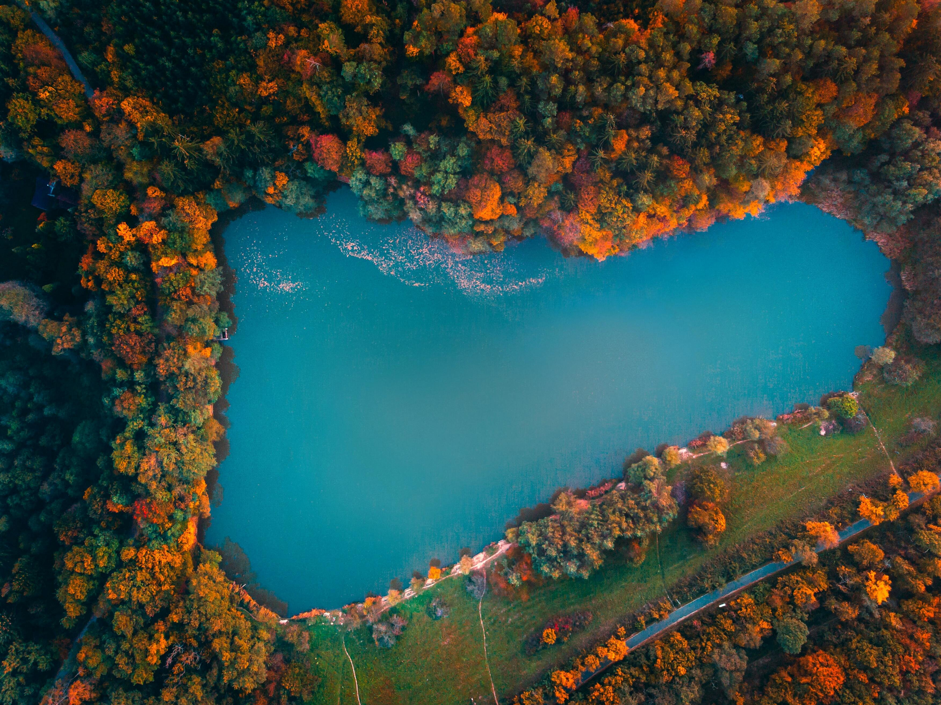 Скачать обои бесплатно Озеро, Венгрия, Фотографии, Воздушный картинка на рабочий стол ПК