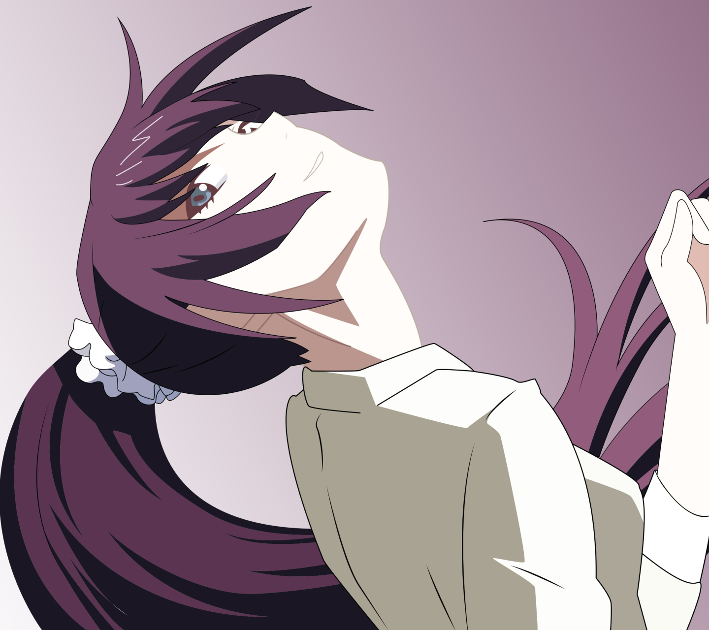 Download mobile wallpaper Anime, Long Hair, Monogatari (Series), Purple Hair, Hitagi Senjōgahara for free.