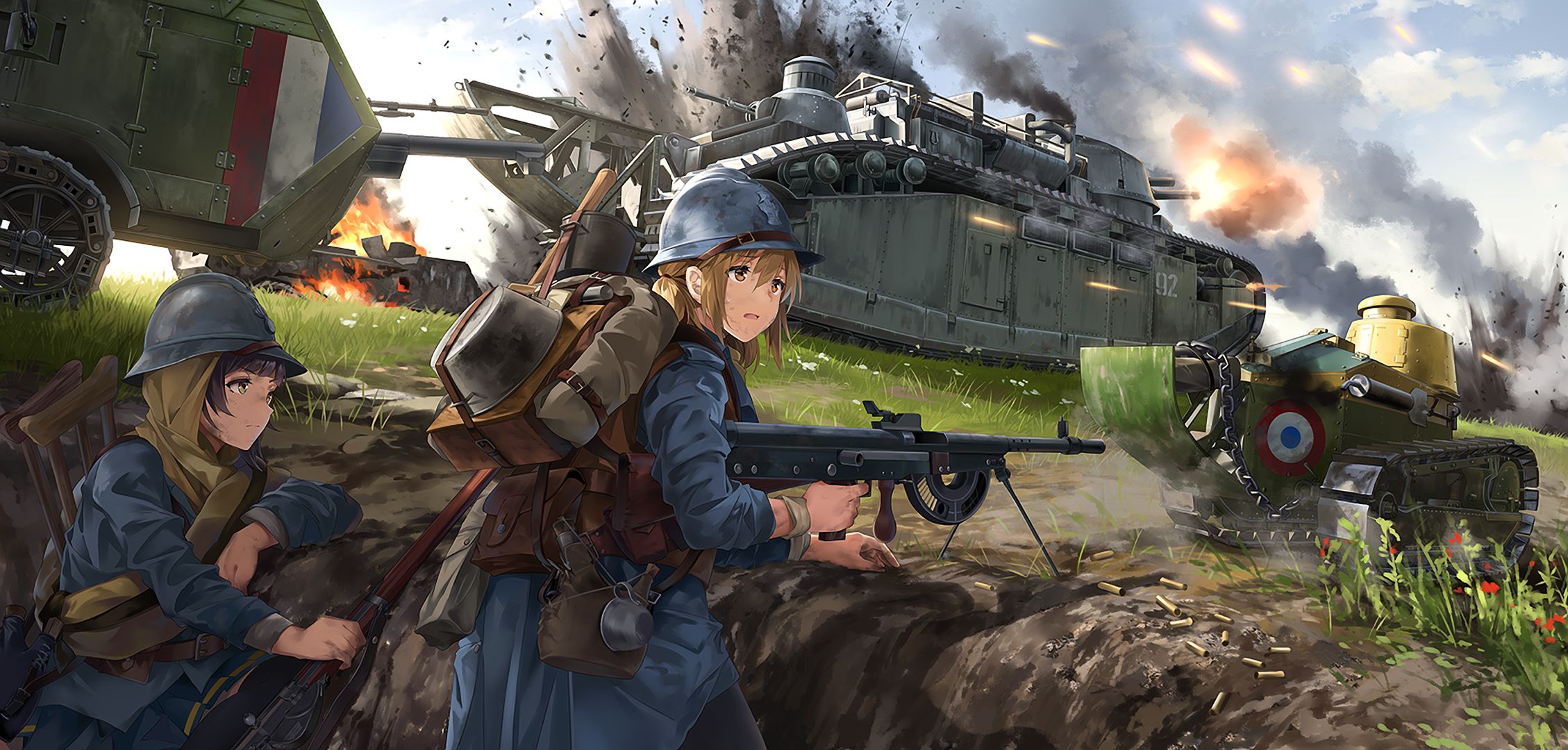 HD desktop wallpaper: Anime, Military, Gun download free picture #925247