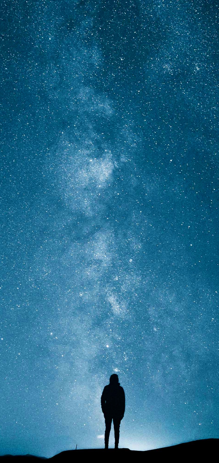 Download mobile wallpaper Sky, Stars, Men, Alone for free.