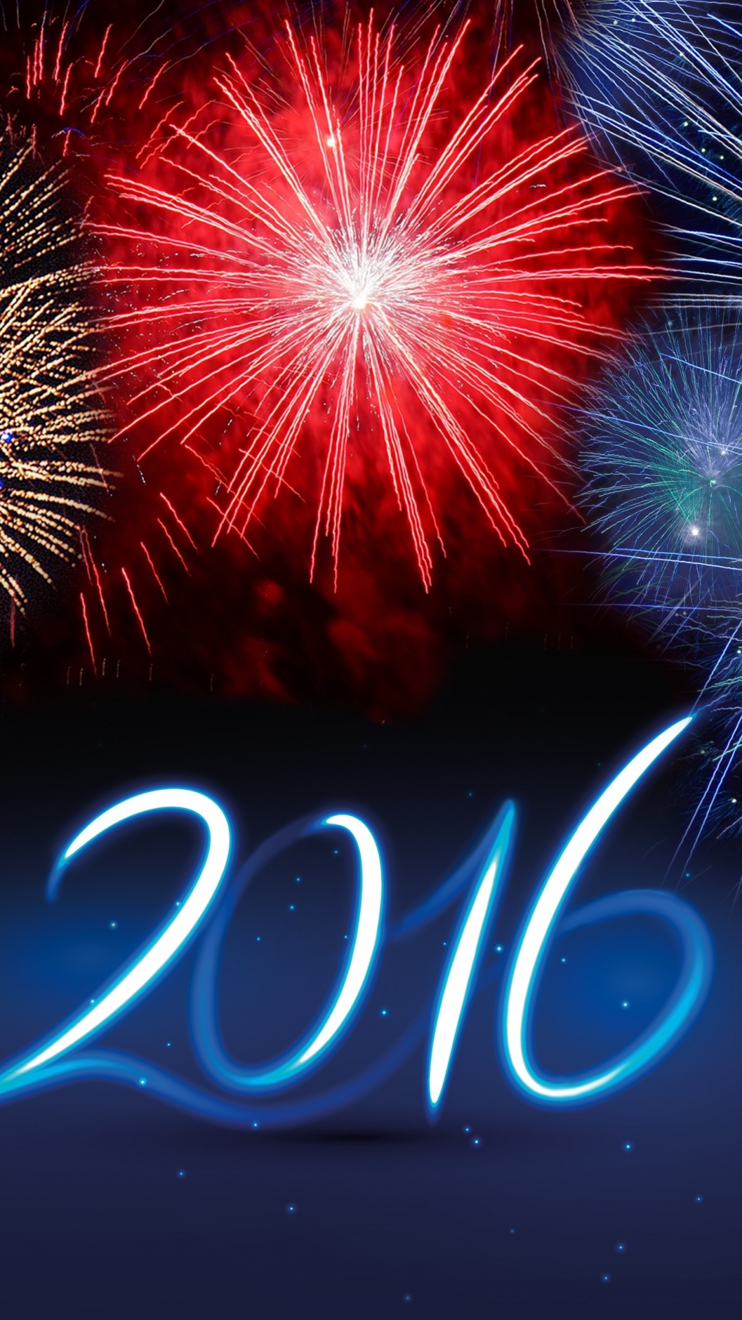 Download mobile wallpaper New Year, Holiday, Fireworks, New Year 2016 for free.