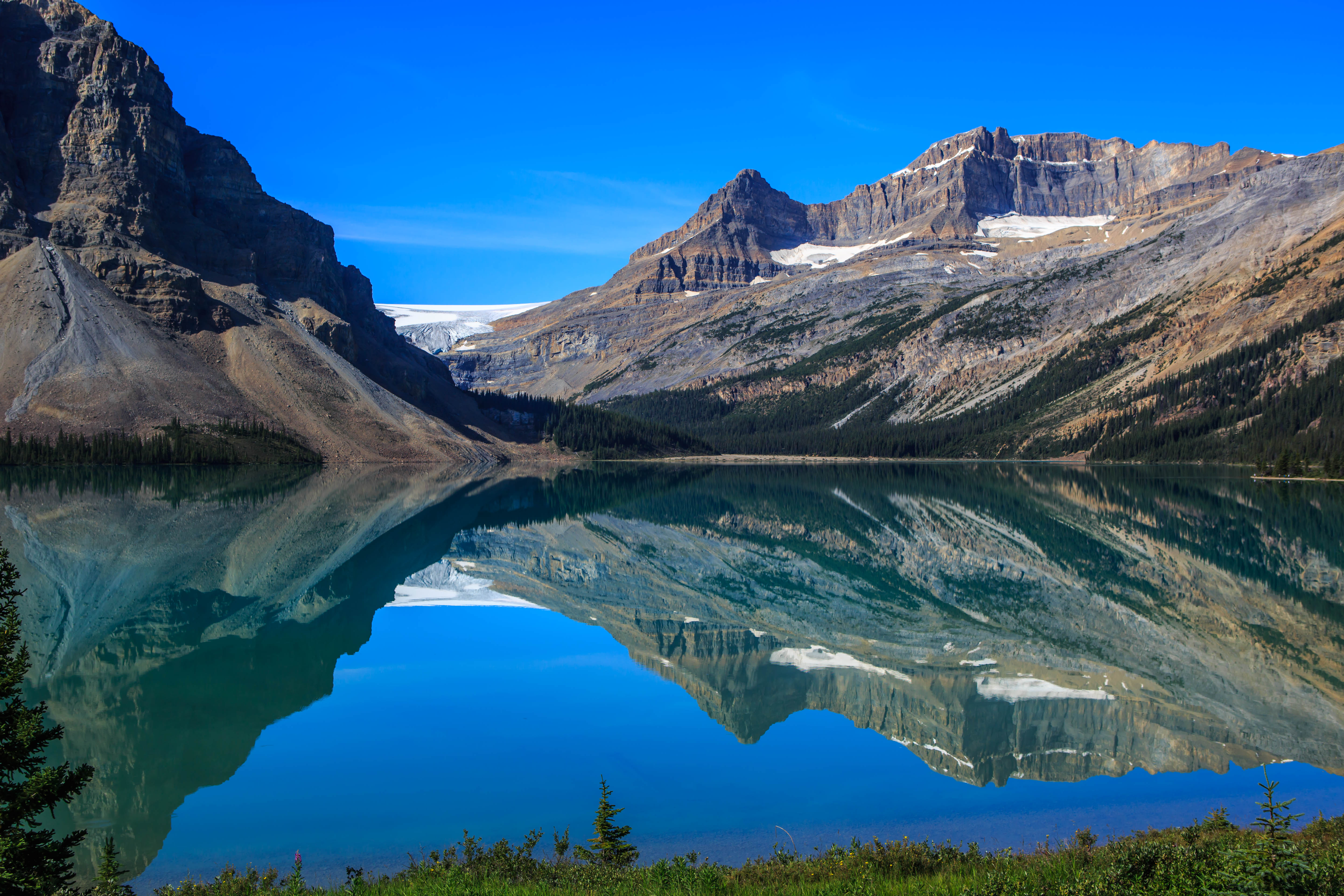 Descarga gratis la imagen Naturaleza, Árboles, Montañas, Nieve, Lago, Reflexión, Paisaje en el escritorio de tu PC