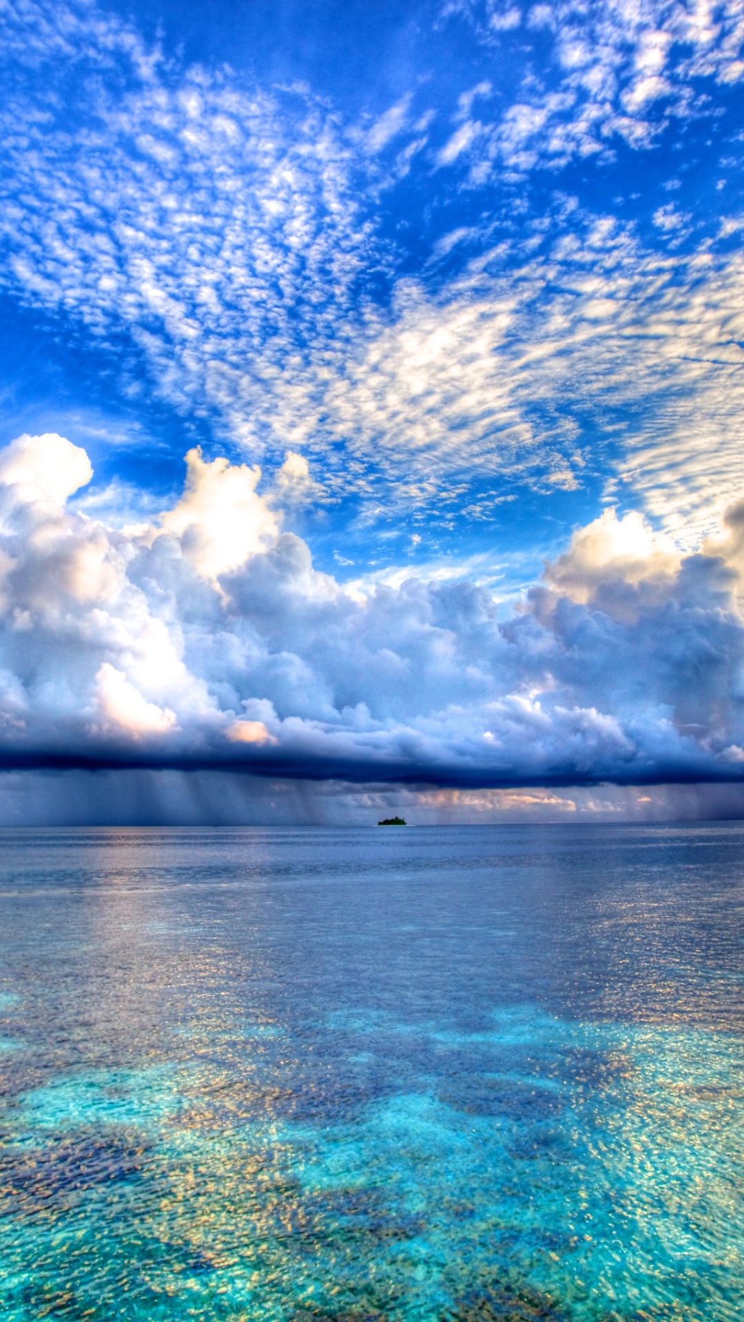 Download mobile wallpaper Nature, Water, Sky, Horizon, Ocean, Earth, Cloud, Maldives for free.