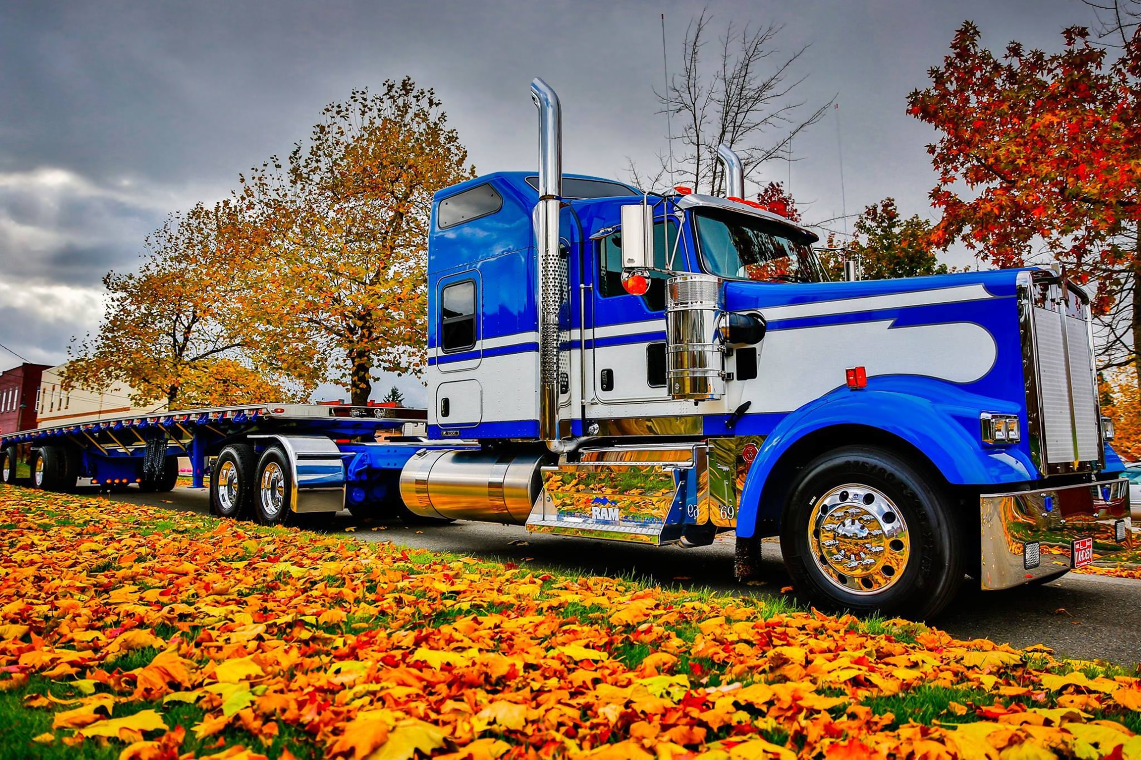 357070 descargar imagen kenworth, camiones, vehículos, otoño: fondos de pantalla y protectores de pantalla gratis