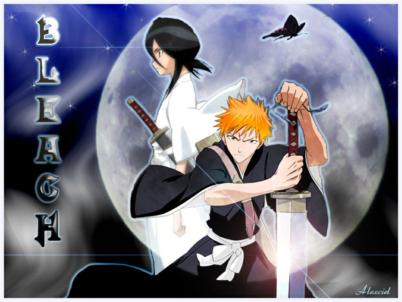 Free download wallpaper Anime, Bleach, Rukia Kuchiki, Ichigo Kurosaki on your PC desktop