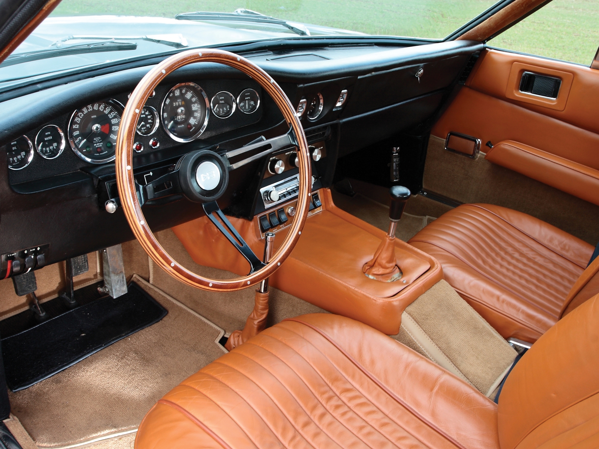 cars, 1969, steering wheel, rudder, interior, aston martin, dbs, salon, speedometer, v8