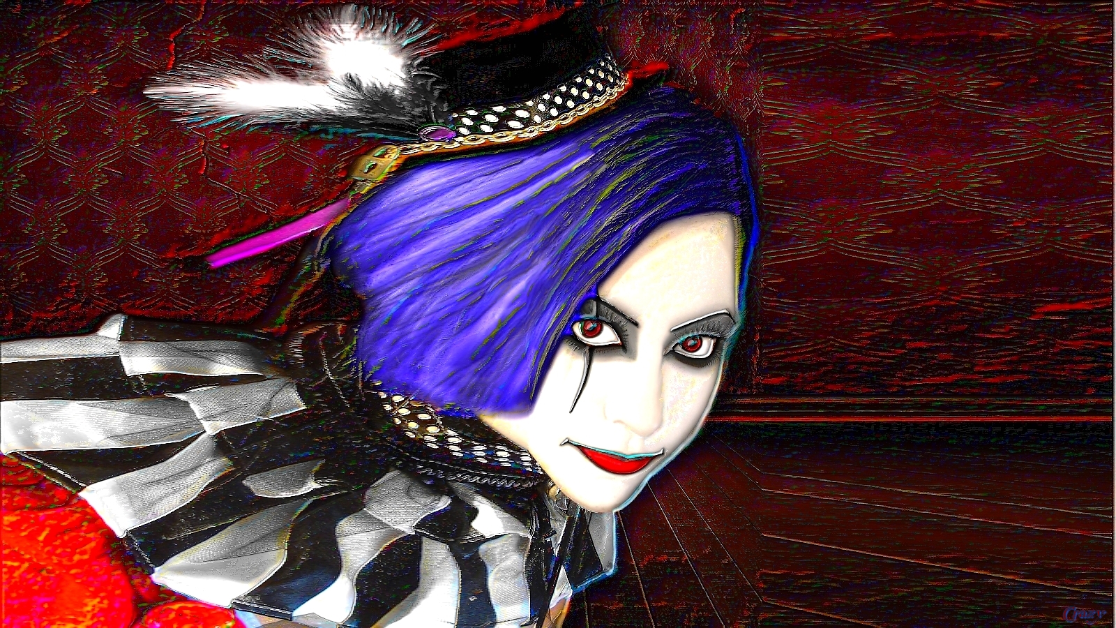 Free download wallpaper Gothic, Dark, Artistic, Women, Clown on your PC desktop