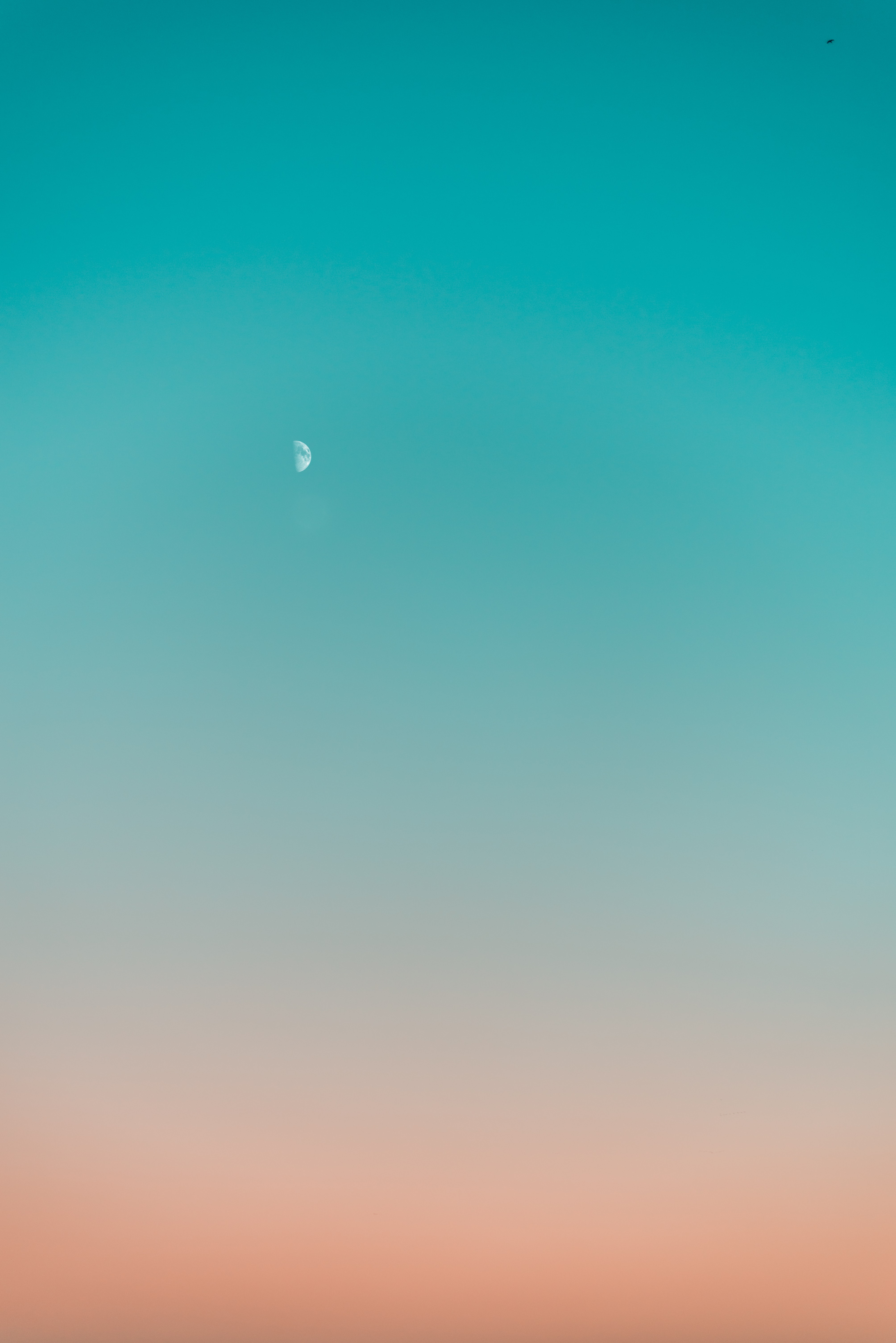 Download mobile wallpaper Sky, Nature, Gradient, Moon, Minimalism for free.