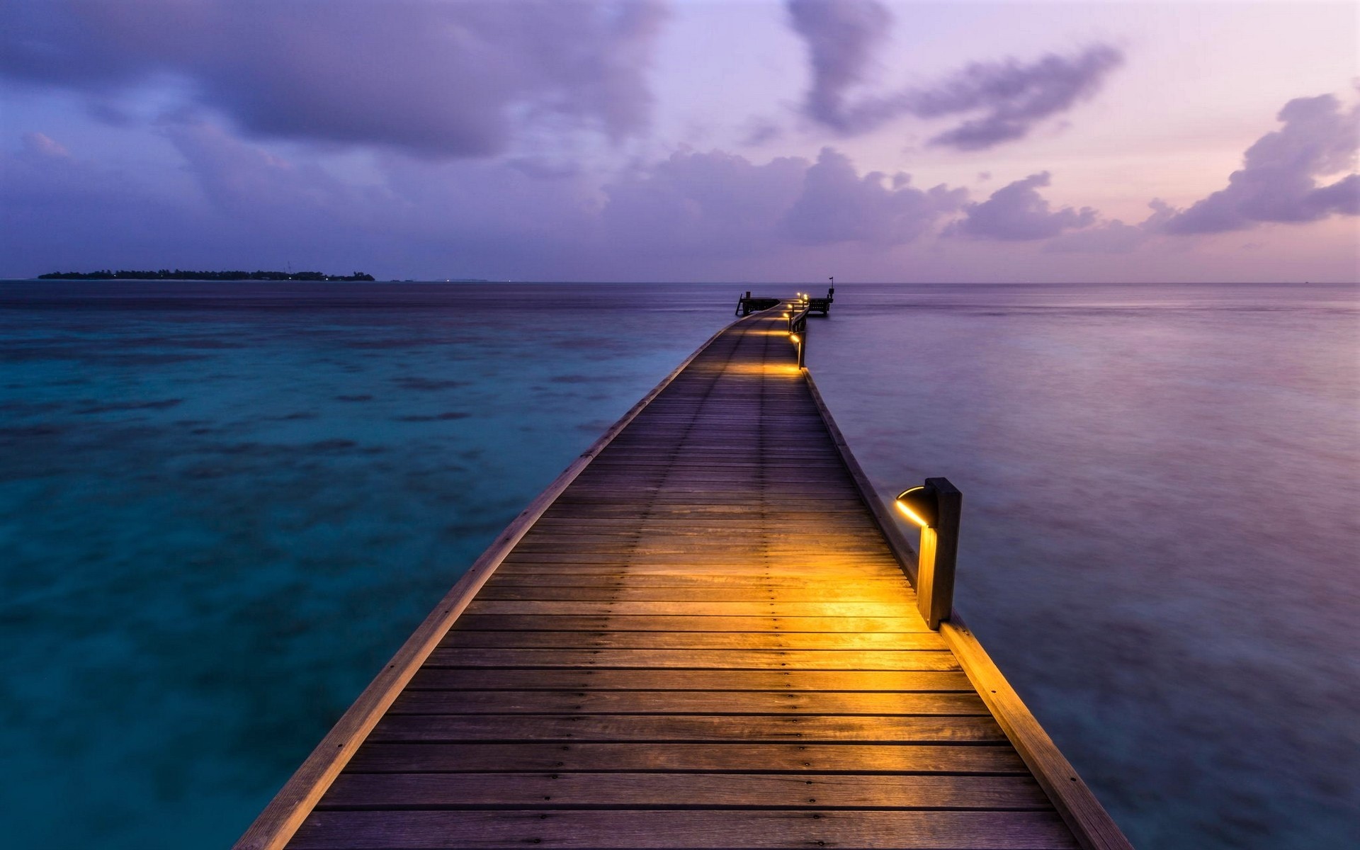 Handy-Wallpaper Horizont, Seebrücke, Ozean, Malediven, Meer, Menschengemacht kostenlos herunterladen.