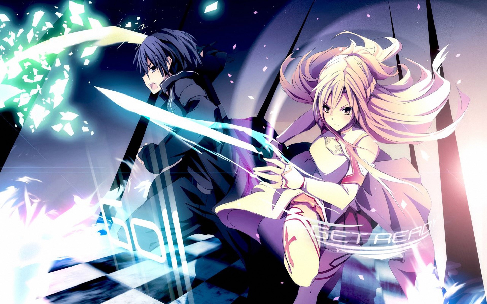 Handy-Wallpaper Sword Art Online, Asuna Yuuki, Kirito (Schwertkunst Online), Animes kostenlos herunterladen.