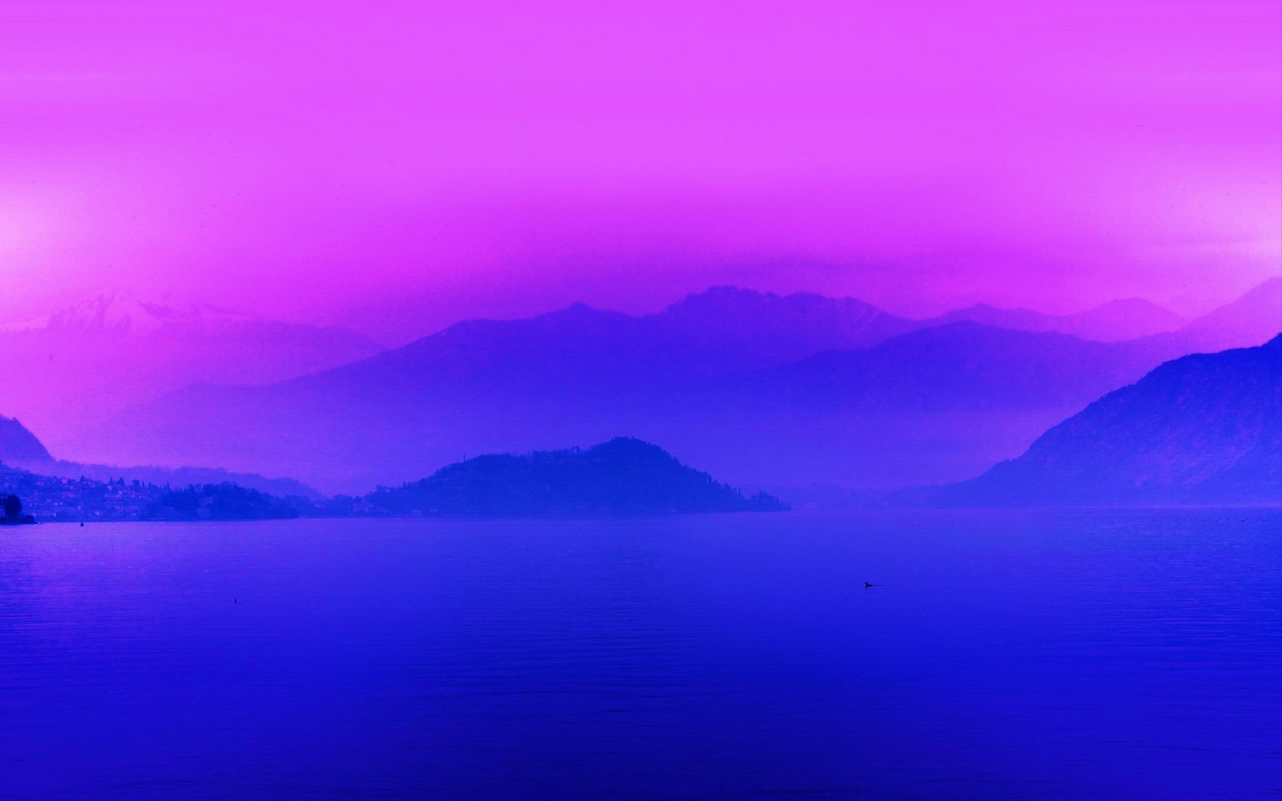 Download mobile wallpaper Pink, Horizon, Mountain, Lake, Fog, Earth, Pastel, Scenic for free.