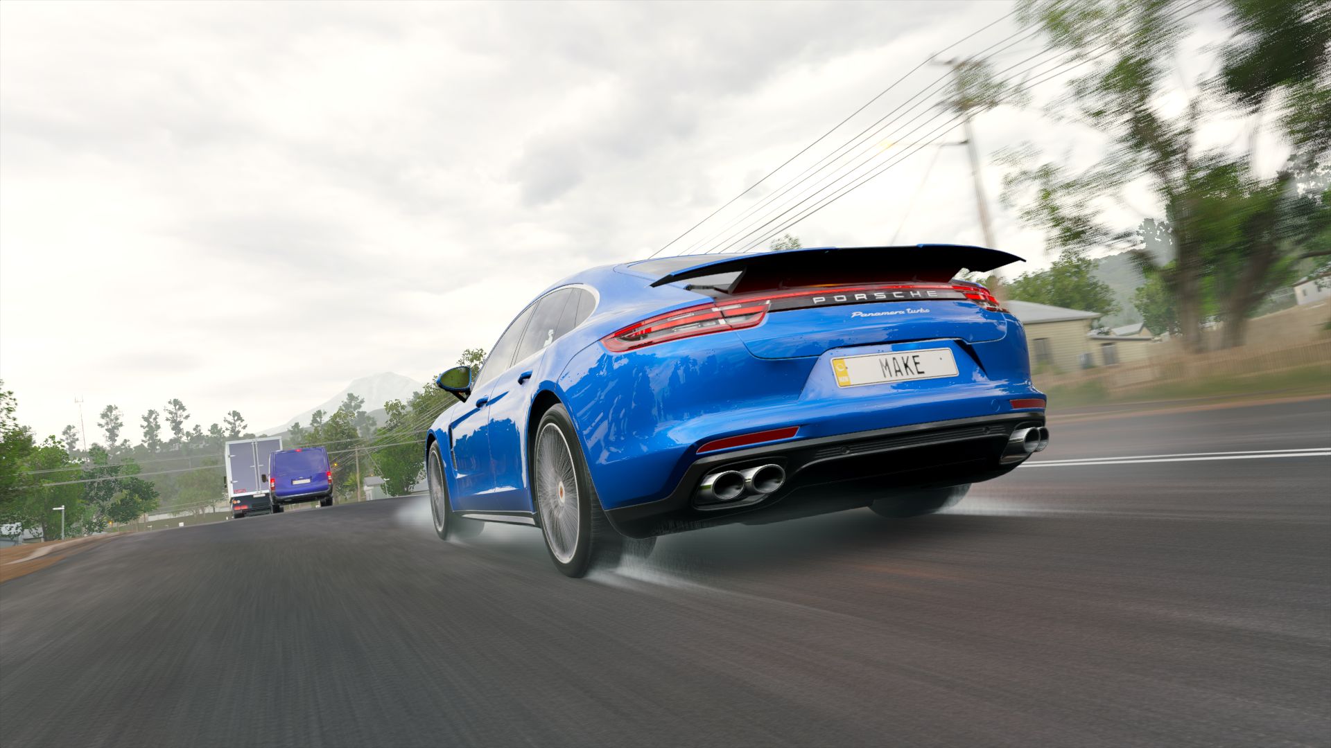 Скачати мобільні шпалери Дощ, Відеогра, Porsche Panamera Turbo, Forza Horizon 3, Forza безкоштовно.
