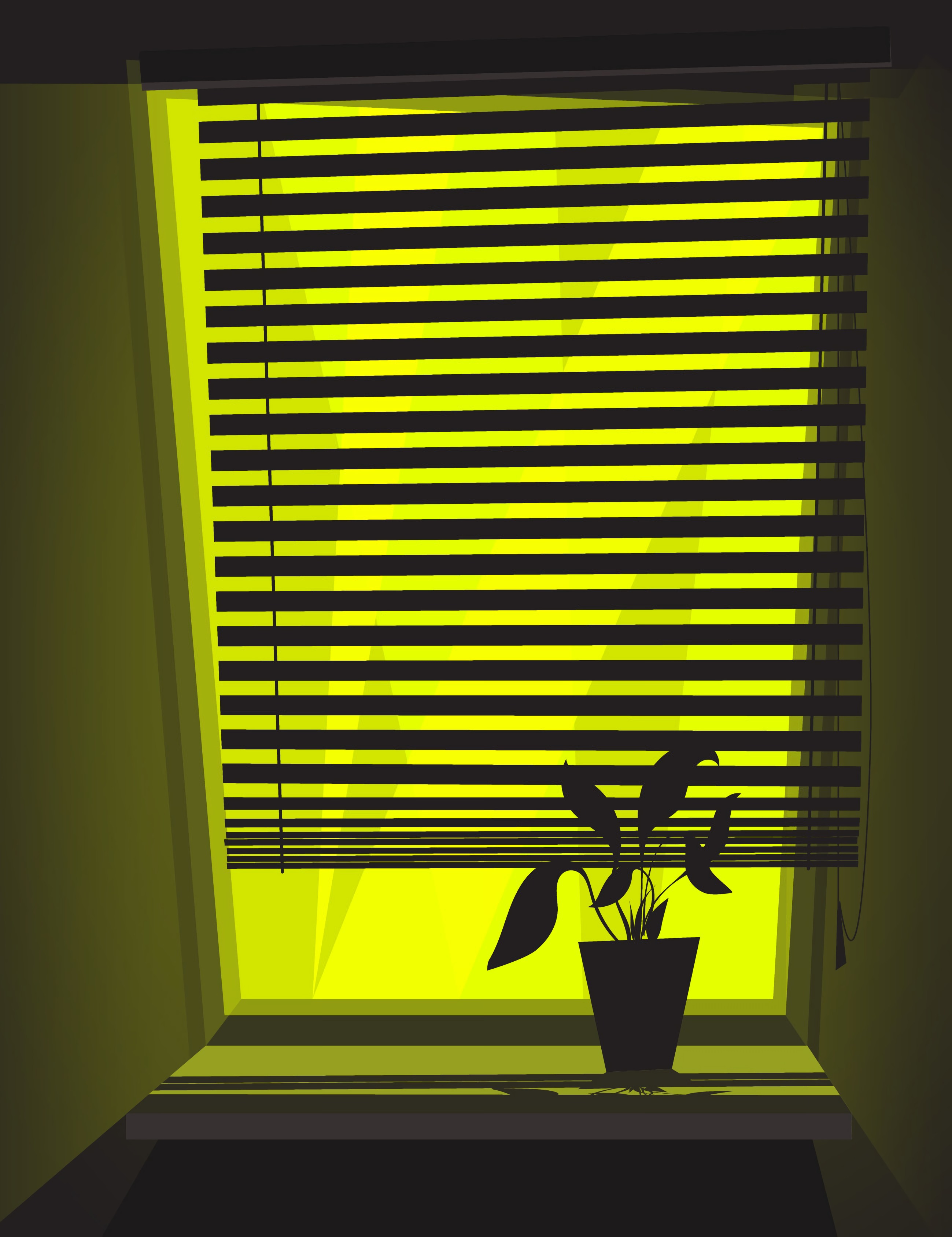 art, vector, plant, window, jalousie, home plant, homemade plant