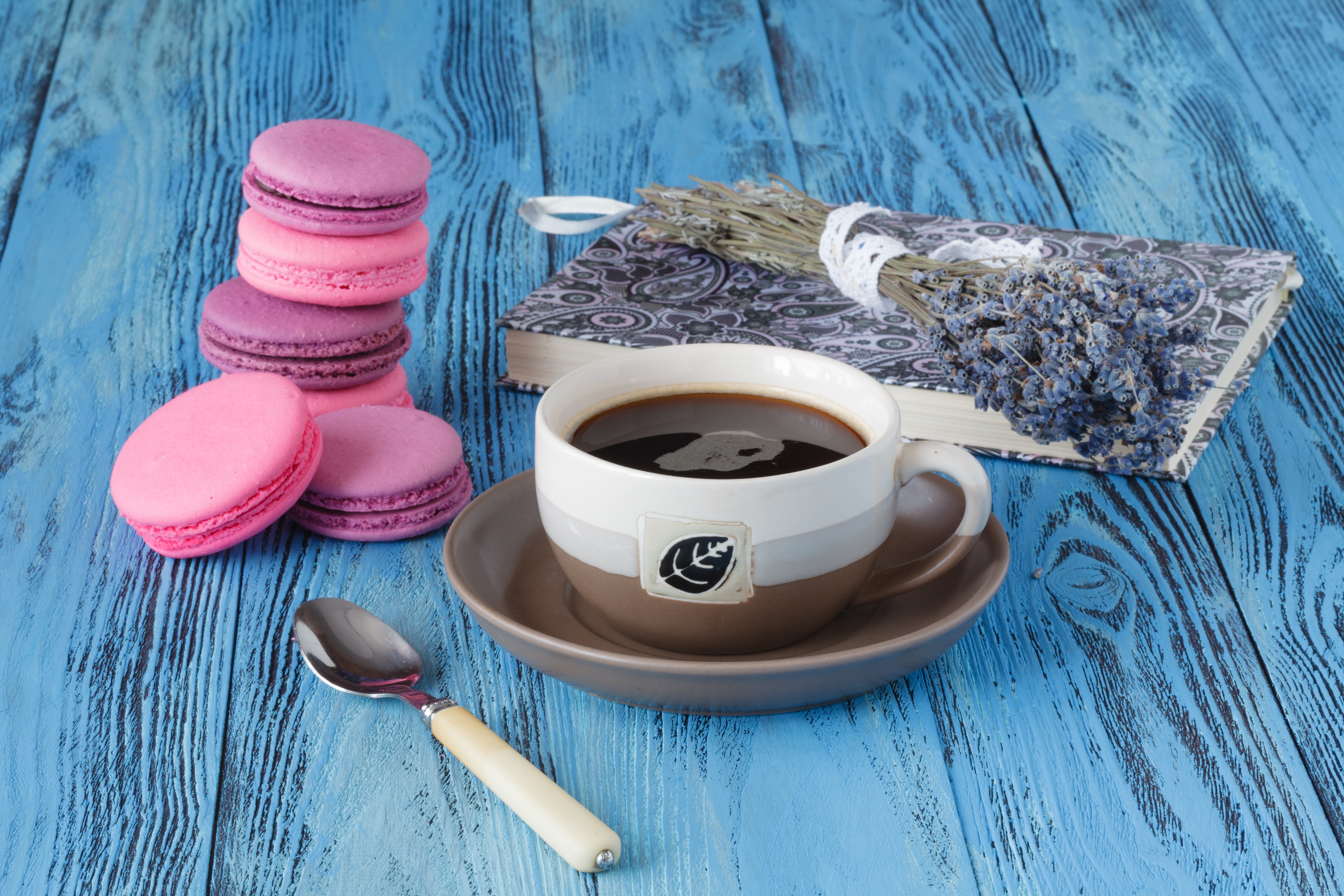 Download mobile wallpaper Food, Coffee, Still Life, Cup, Macaron for free.
