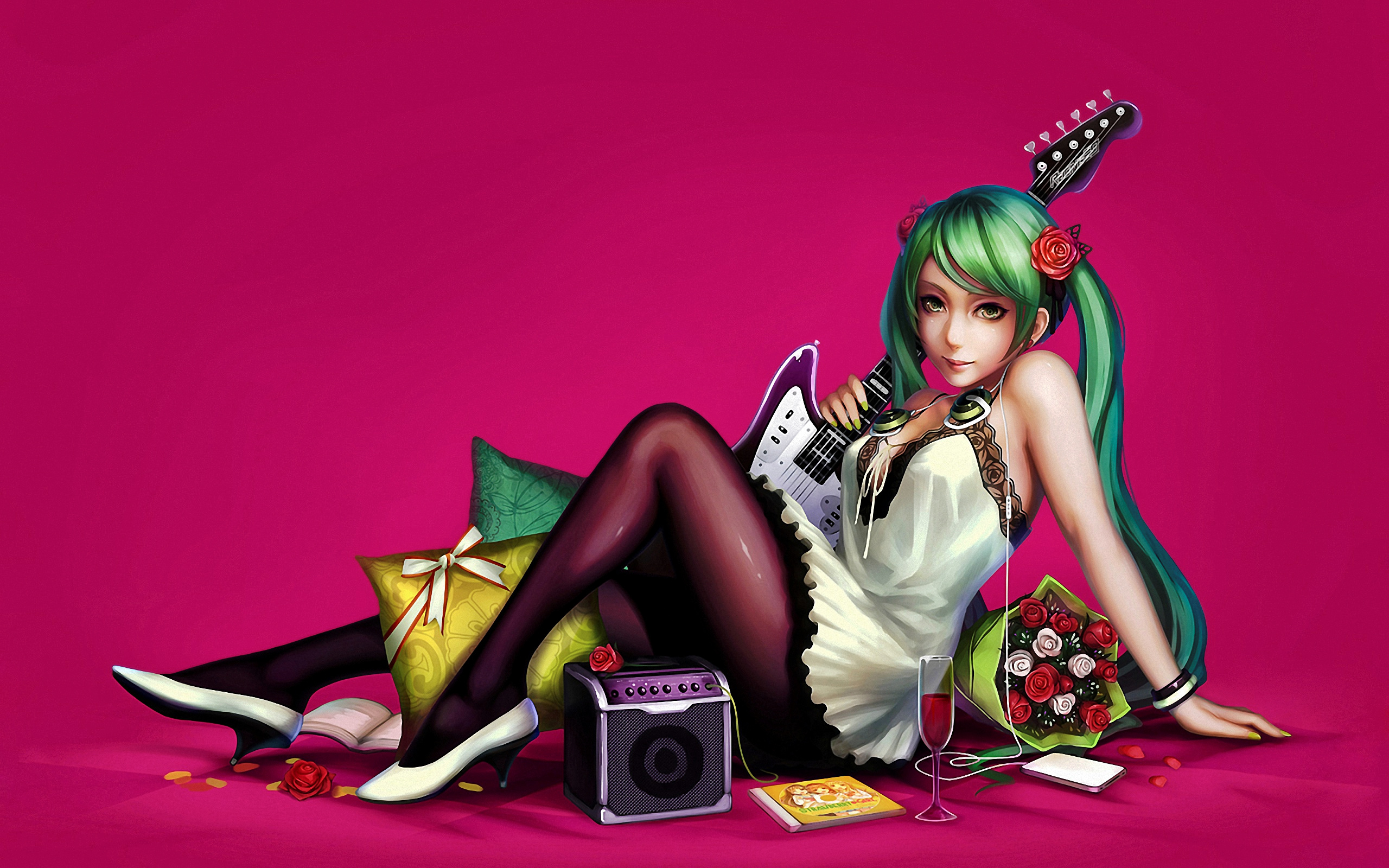 Laden Sie das Musiker, Vocaloid, Hatsune Miku, Animes-Bild kostenlos auf Ihren PC-Desktop herunter