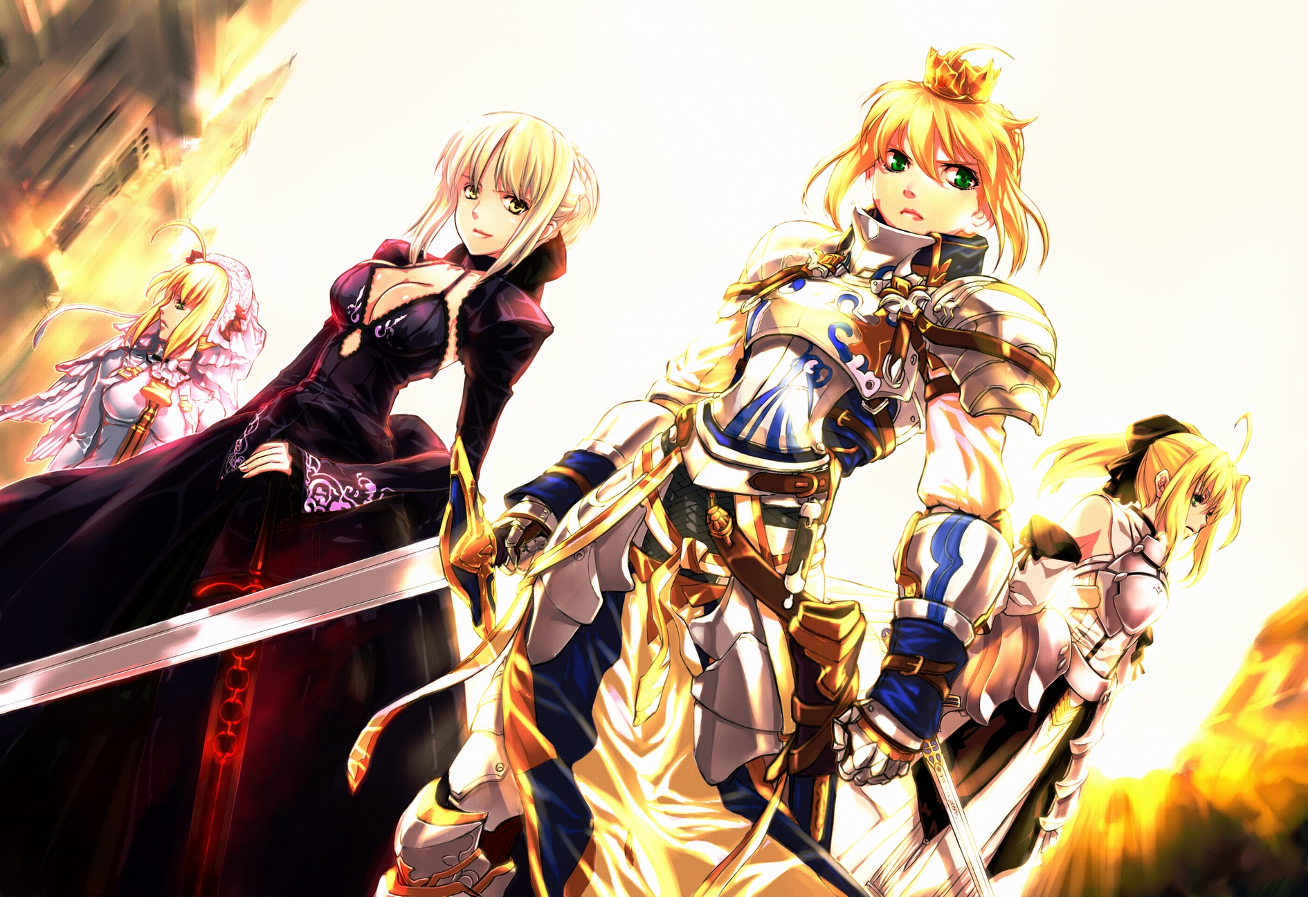 anime, fate/extra, fate (series), red saber, saber (fate series), saber alter, saber lily, fate series