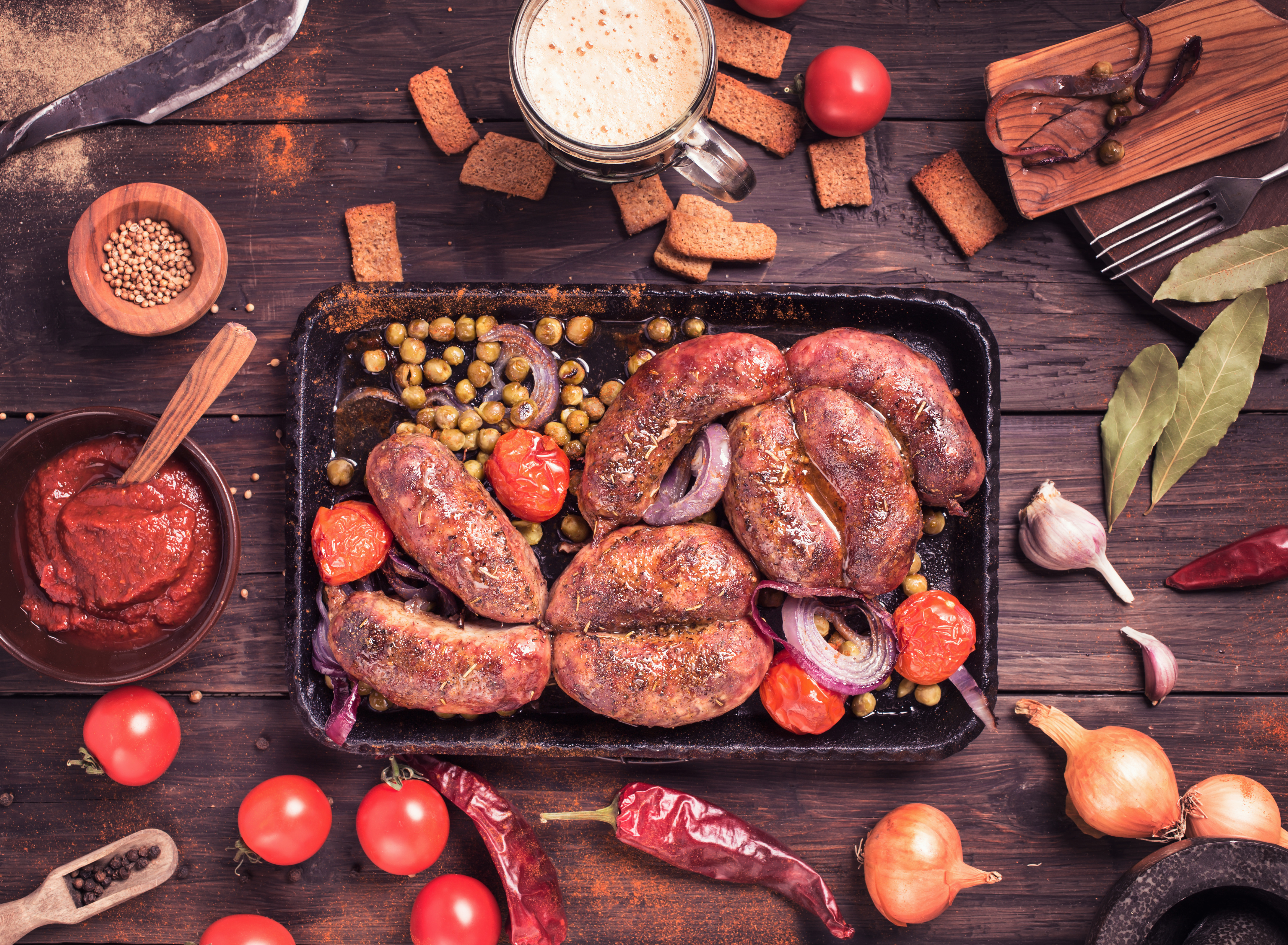 Free download wallpaper Food, Meat, Still Life, Sausage on your PC desktop