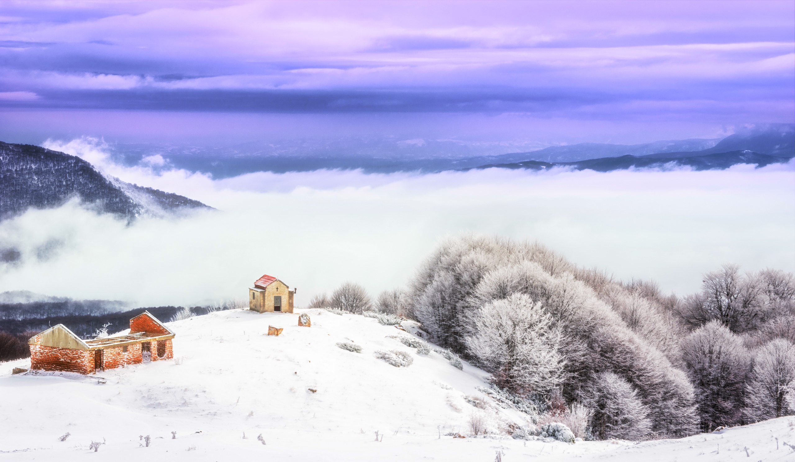 Free download wallpaper Winter, Photography, Sea Of Clouds on your PC desktop