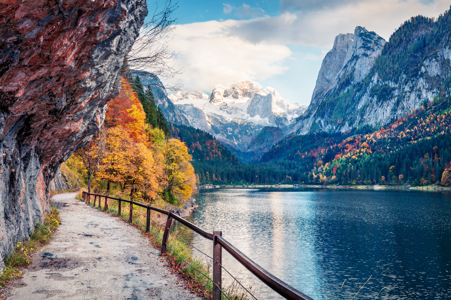 Free download wallpaper Mountain, Lake, Path, Photography on your PC desktop