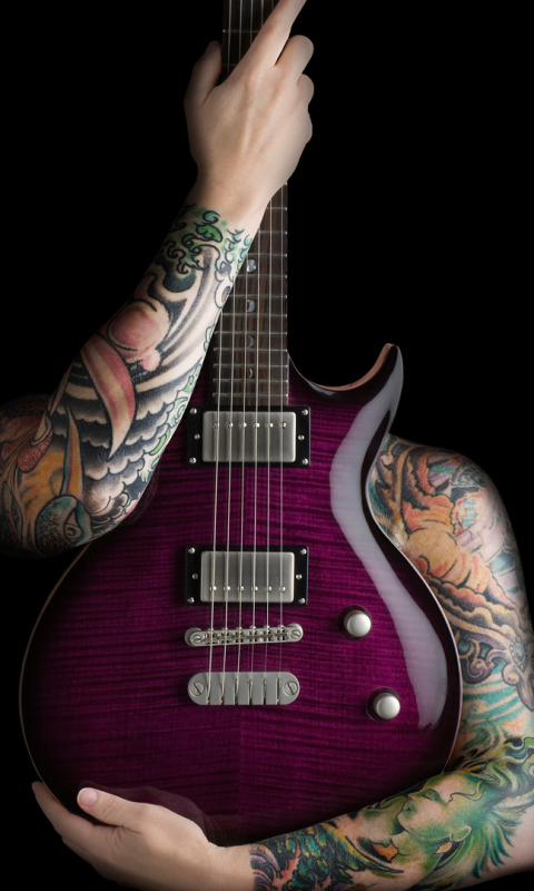 Download mobile wallpaper Music, Guitar, Tattoo for free.