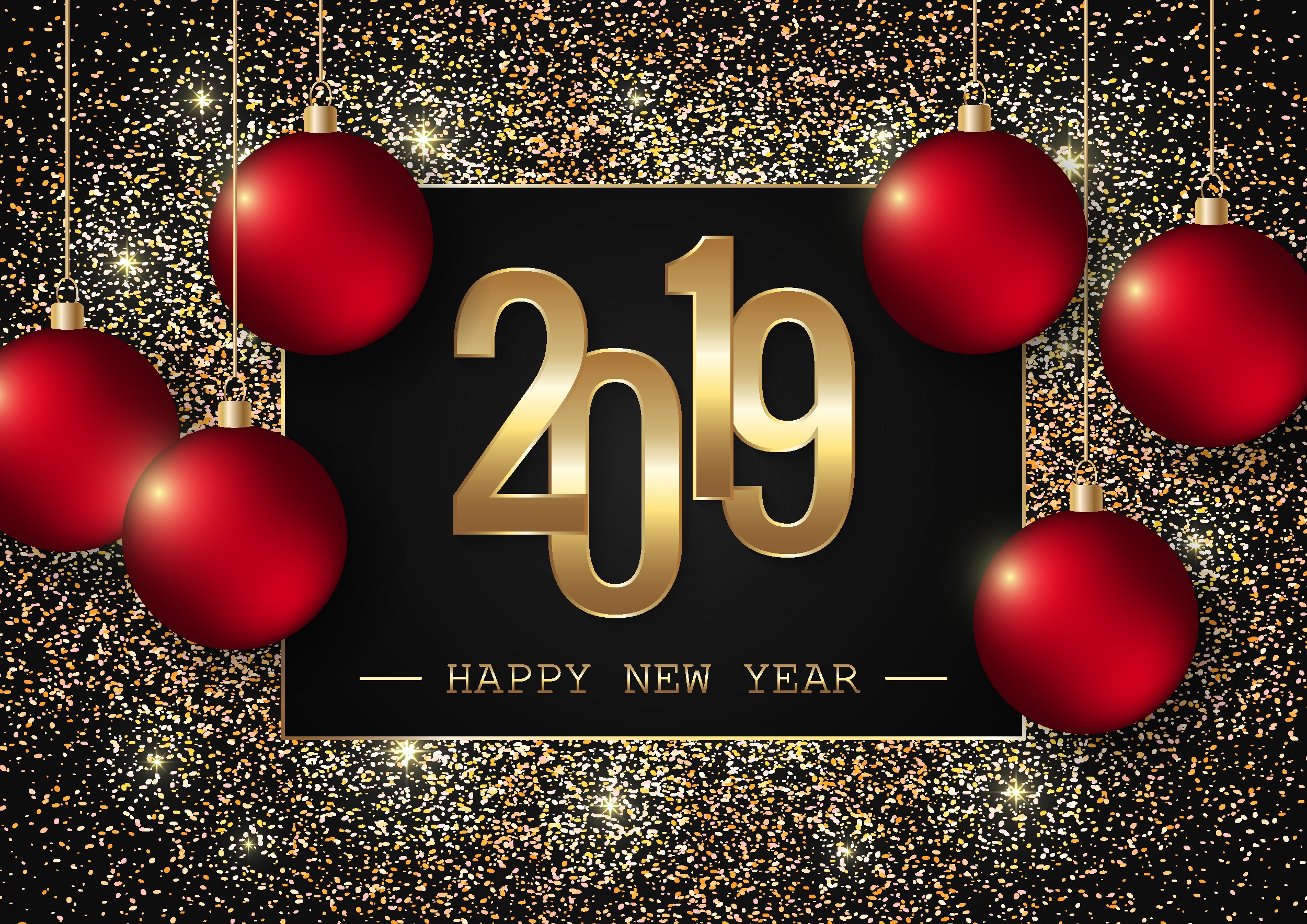 Laden Sie das Feiertage, Flitter, Frohes Neues Jahr, Neujahr 2019-Bild kostenlos auf Ihren PC-Desktop herunter