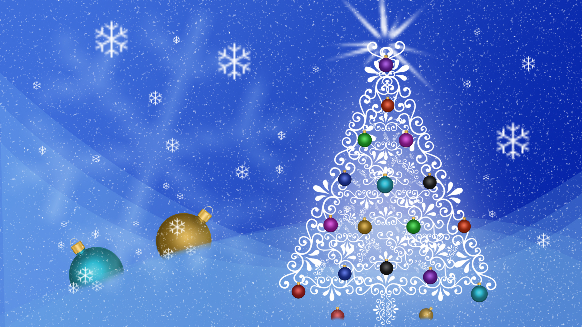 Скачать обои бесплатно Снег, Рождество, Белый, Рождественская Елка, Рождественские Украшения, Праздничные картинка на рабочий стол ПК
