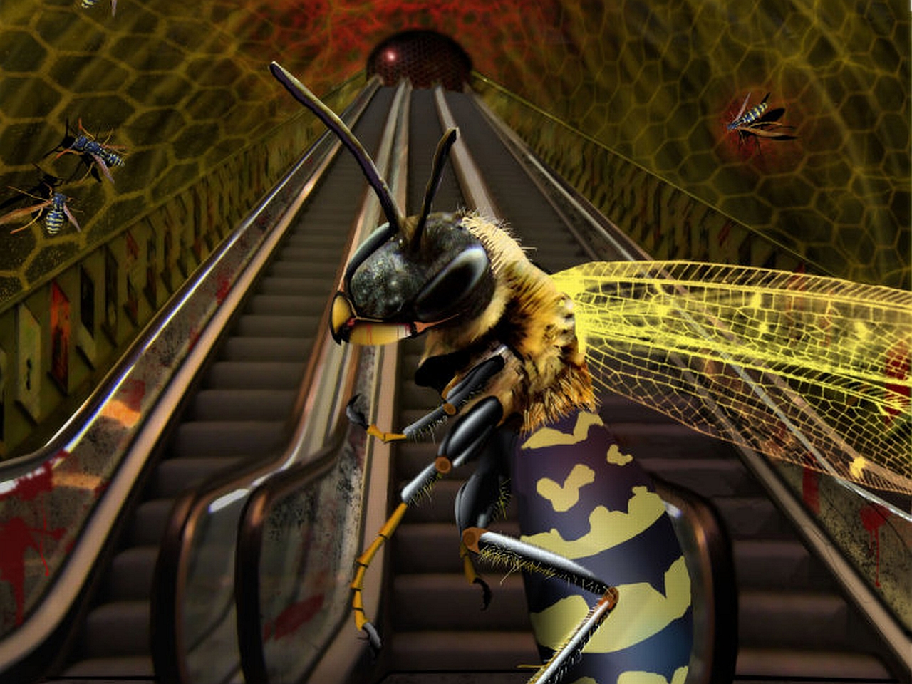 1443961 descargar fondo de pantalla animales, cgi, abeja, avispa: protectores de pantalla e imágenes gratis