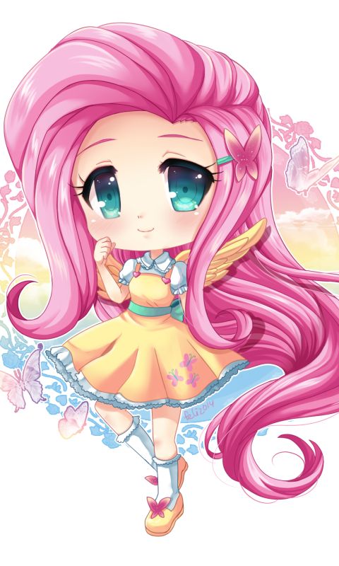 Baixar papel de parede para celular de Meu Pequeno Pônei, Cabelo Rosa, Programa De Tv, Chibi, Meu Querido Pônei, My Little Pony: A Amizade É Mágica, Fluttershy (Meu Pequeno Pônei) gratuito.