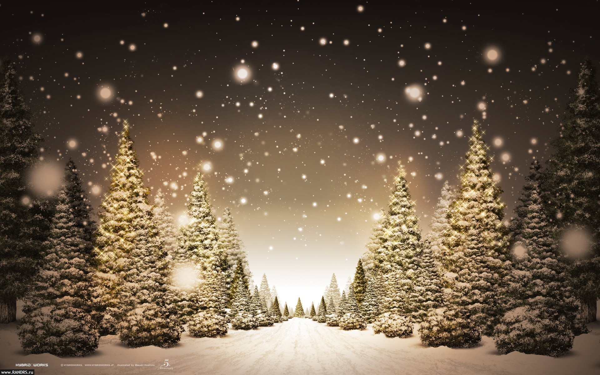 Скачать обои бесплатно Снег, Деревья, Пейзаж, Елки, Зима картинка на рабочий стол ПК