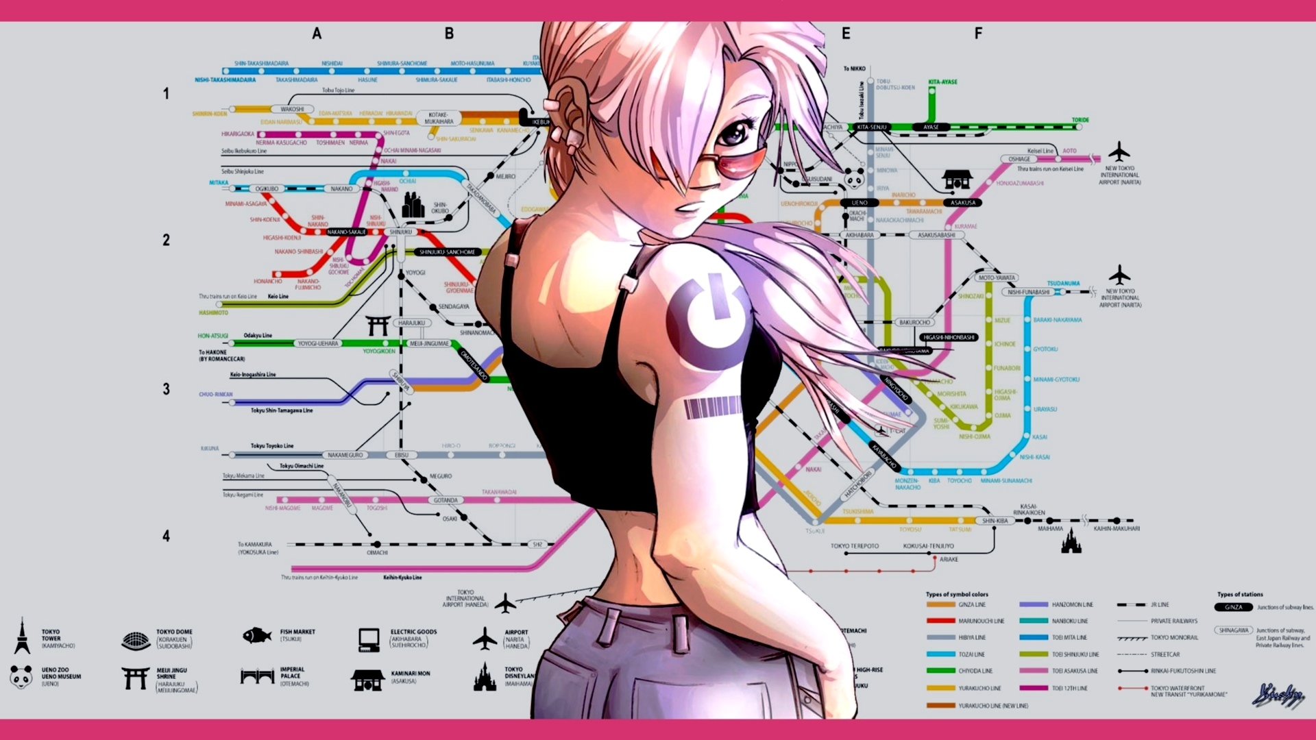 anime, original, subway, tokyo Panoramic Wallpaper