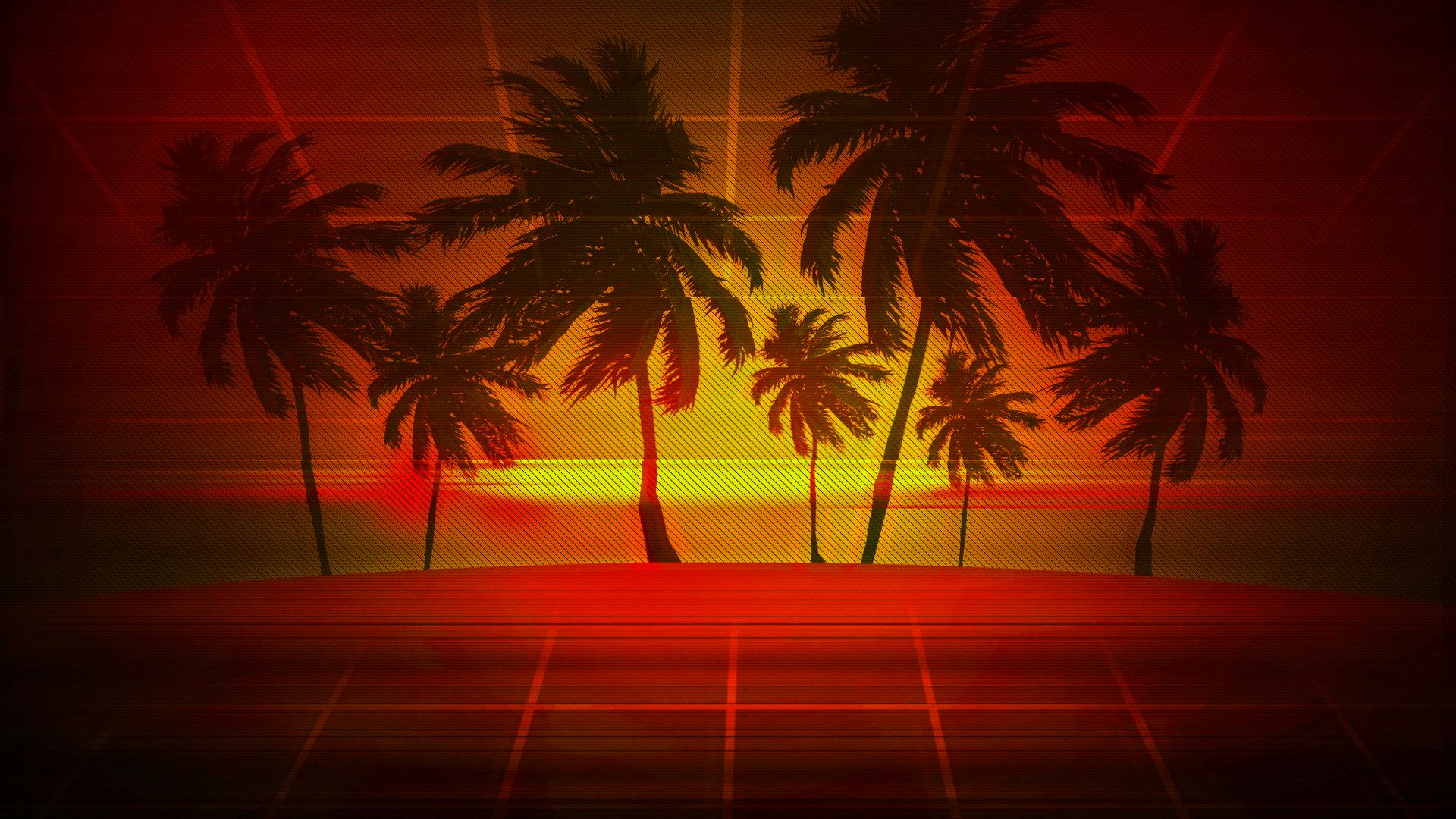 Free download wallpaper Artistic, Palm Tree, Retro Wave on your PC desktop